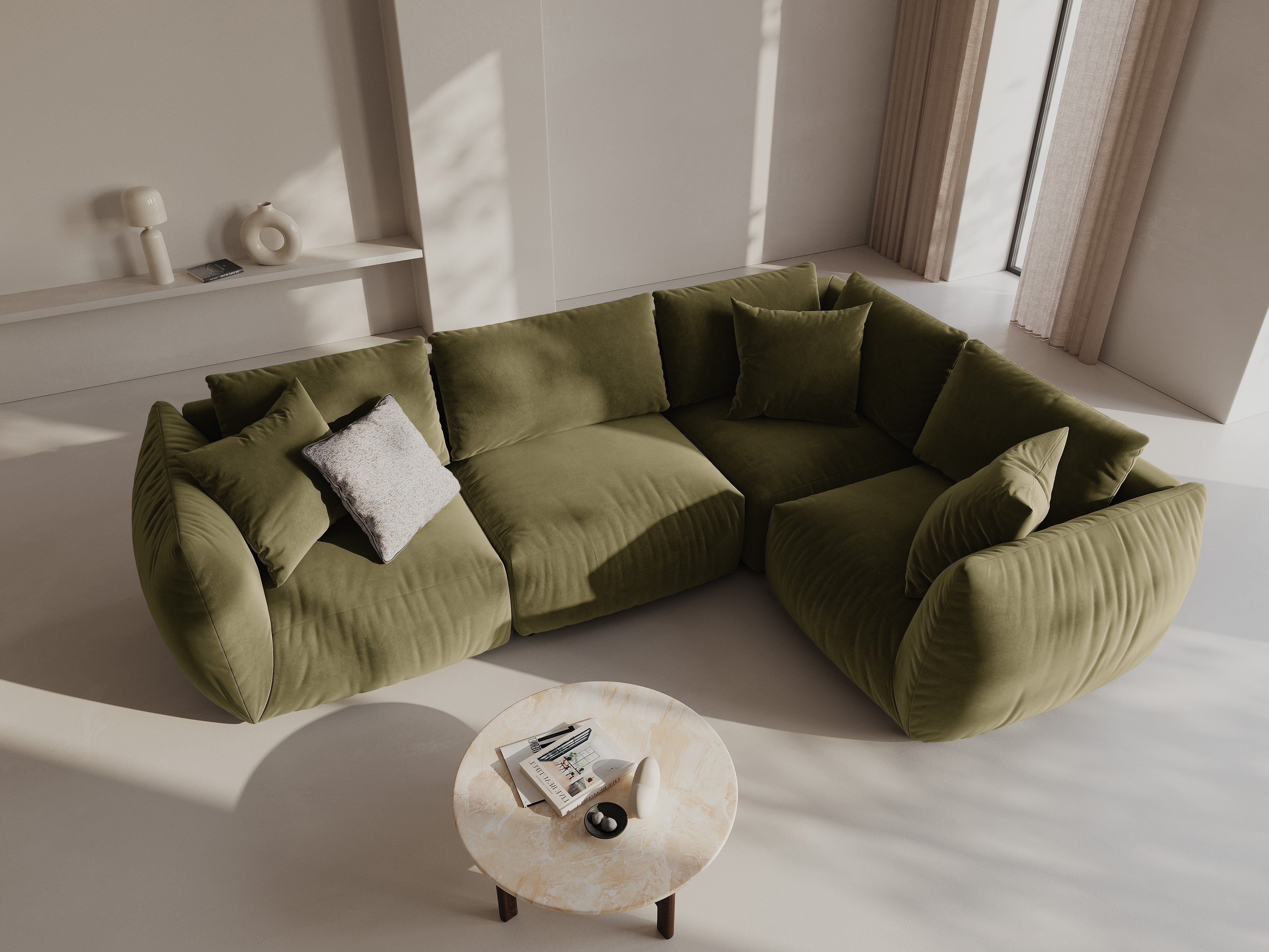 Kotna sedežna garnitura Chris 295x210cm, Material: Žamet