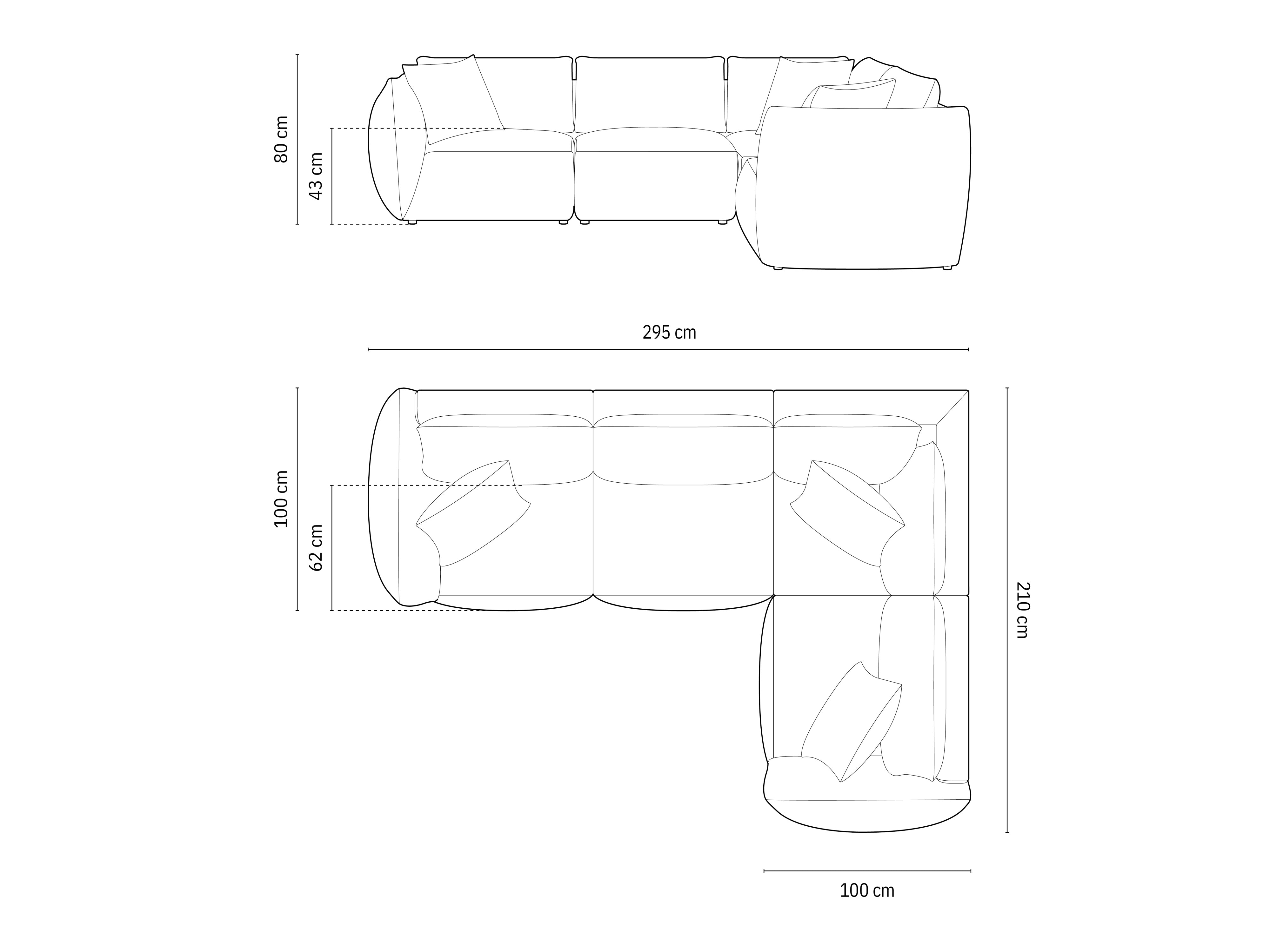 Kotna sedežna garnitura Chris 295x210cm, Material: Žamet