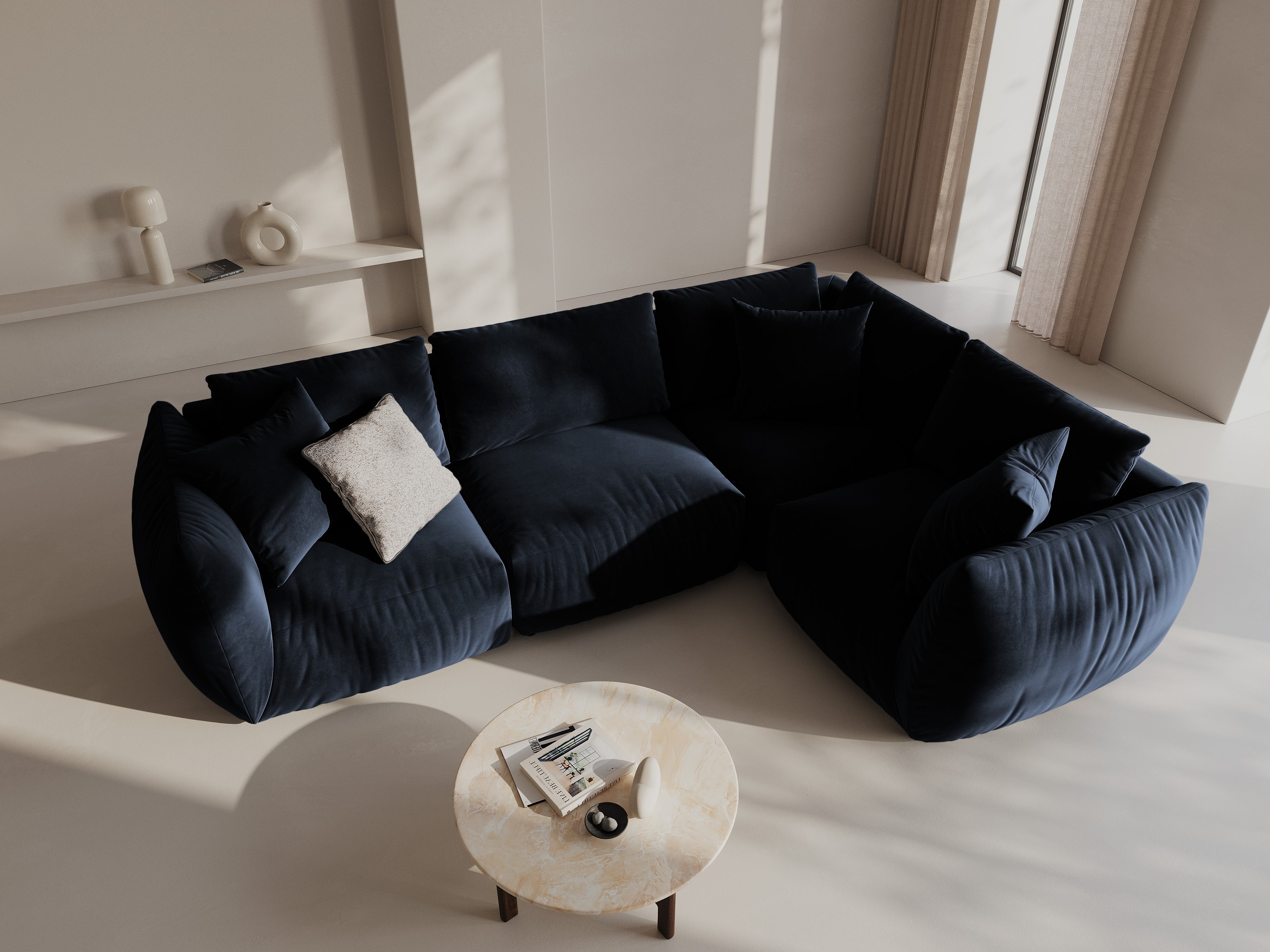 Kotna sedežna garnitura Chris 295x210cm, Material: Žamet