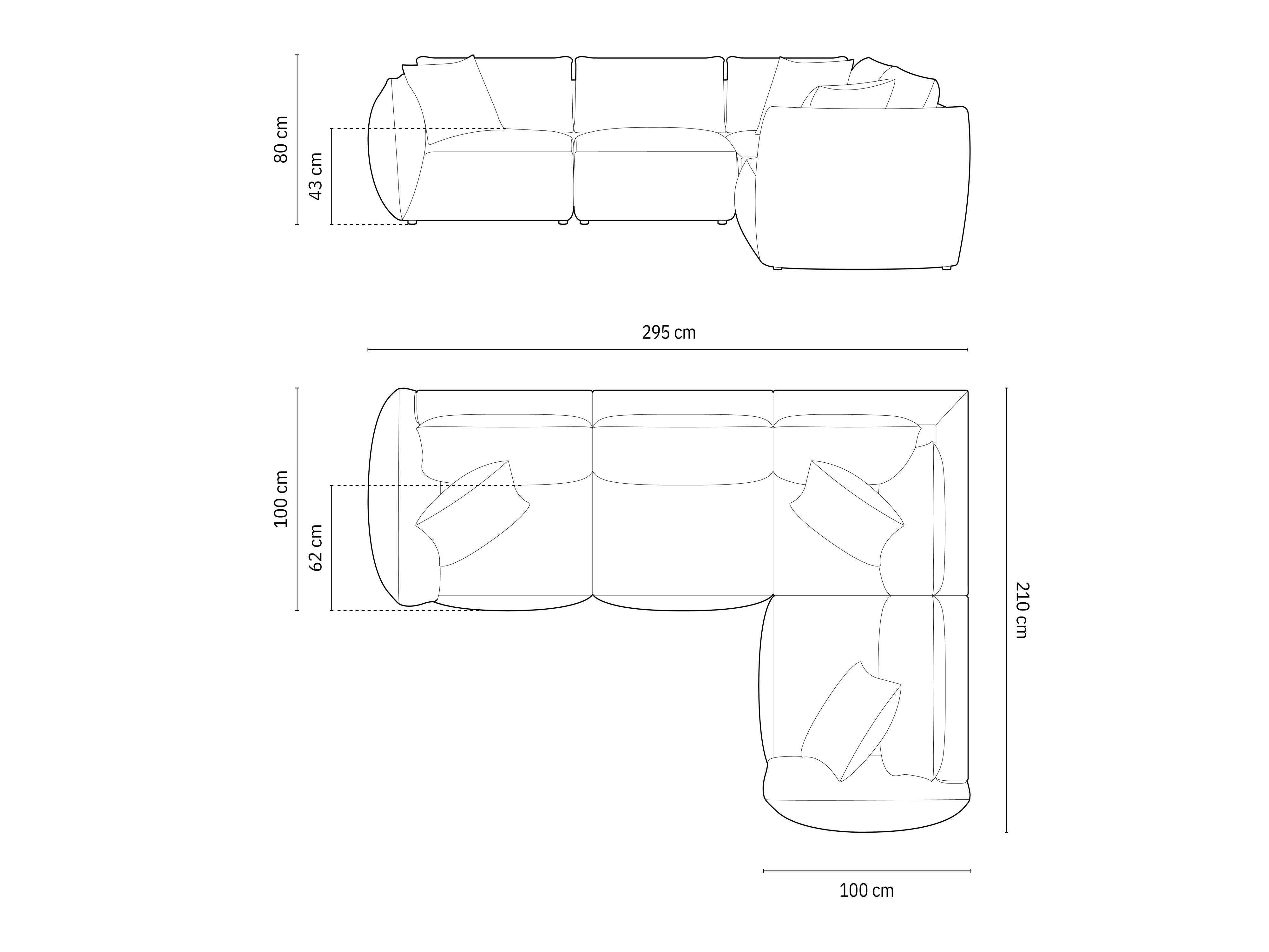 Kotna sedežna garnitura Chris 295x210cm, Material: Strukturirano blago