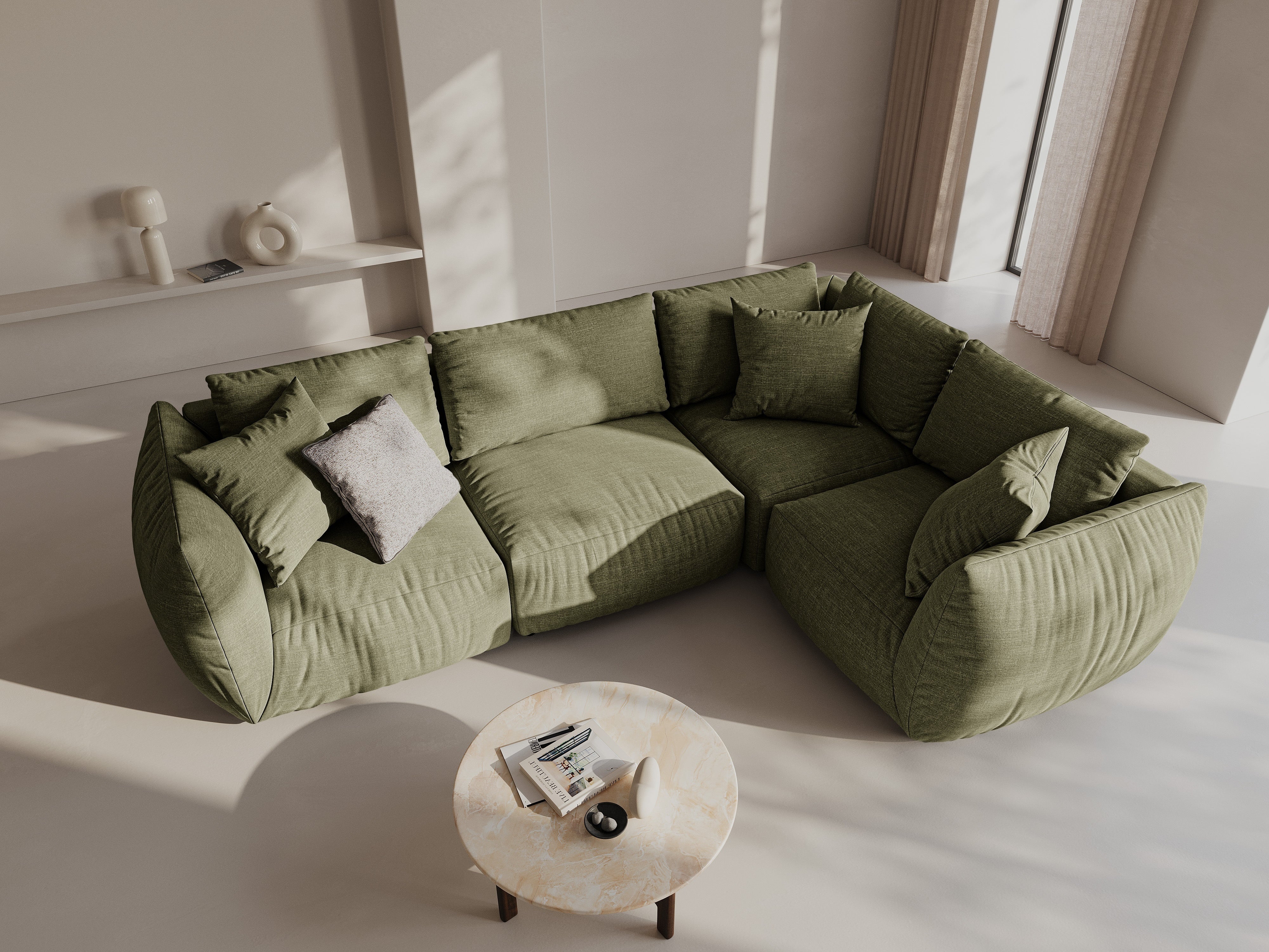 Kotna sedežna garnitura Chris 295x210cm, Material: Strukturirano blago