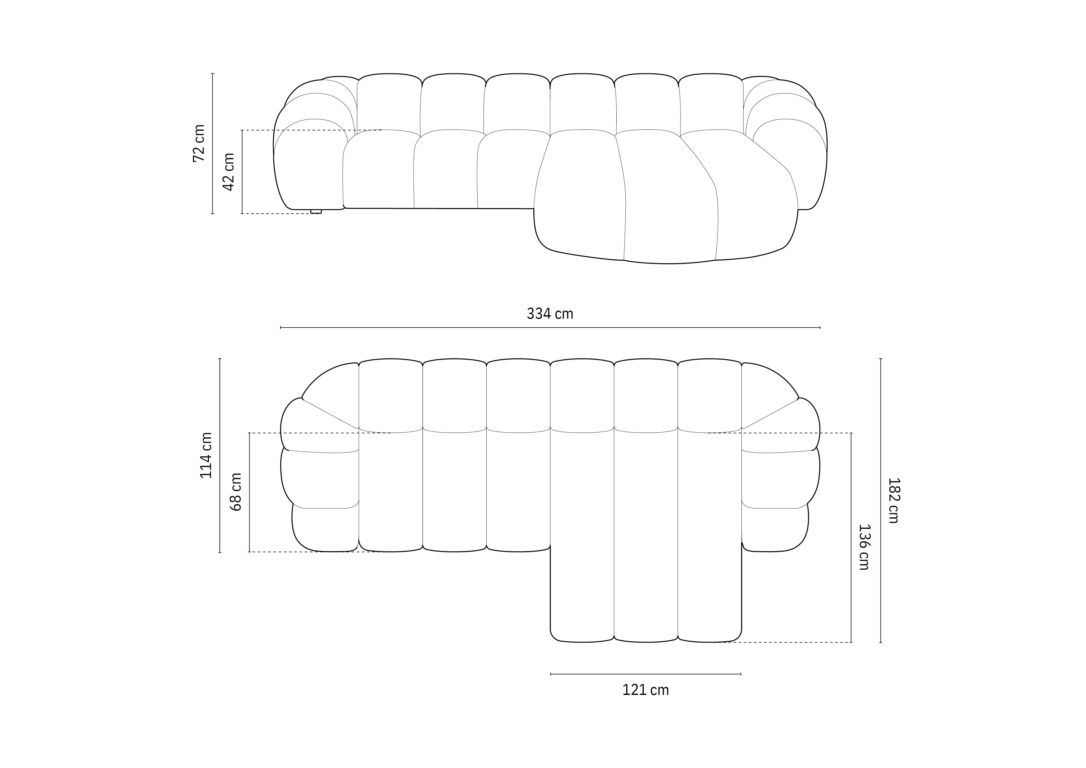 Kotna sedežna garnitura Diana 334x182cm, Material: Žamet