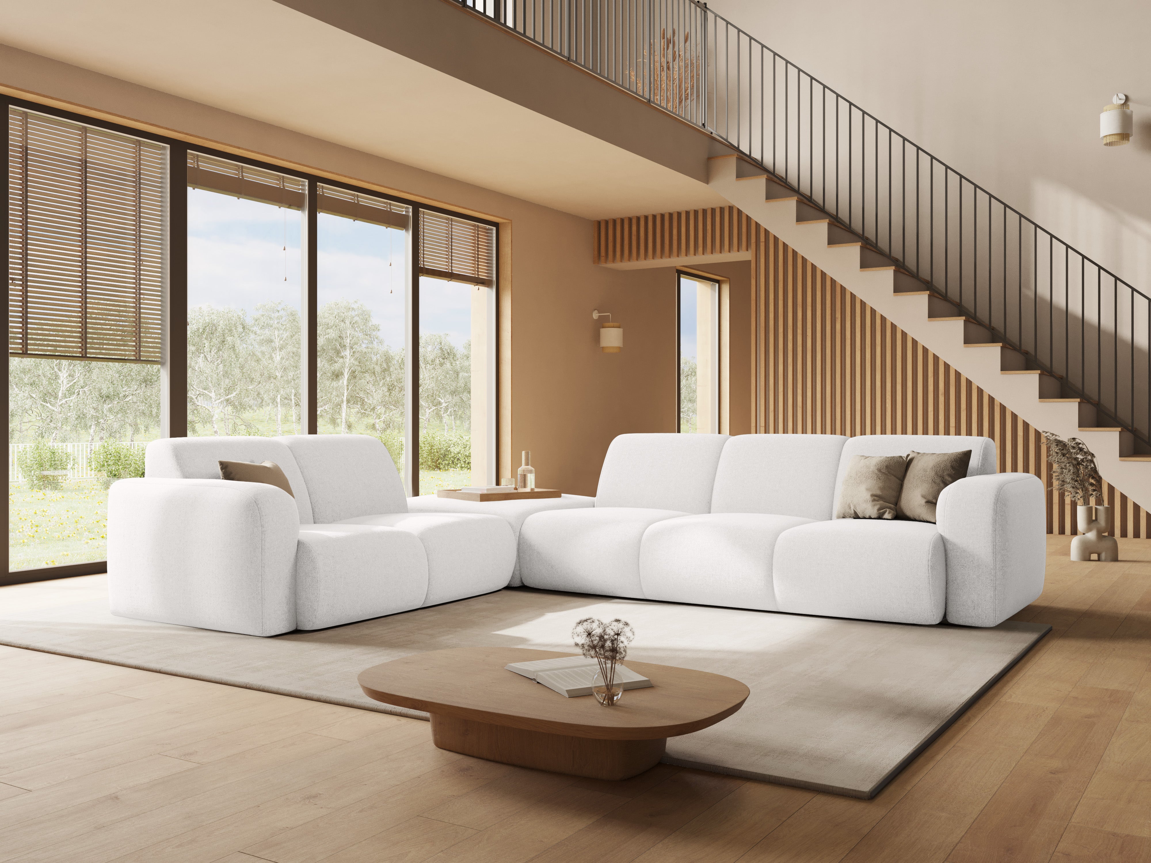 Kotna sedežna garnitura Molino 315x250cm, 6 sedežev, Material: Šenil (Hague)