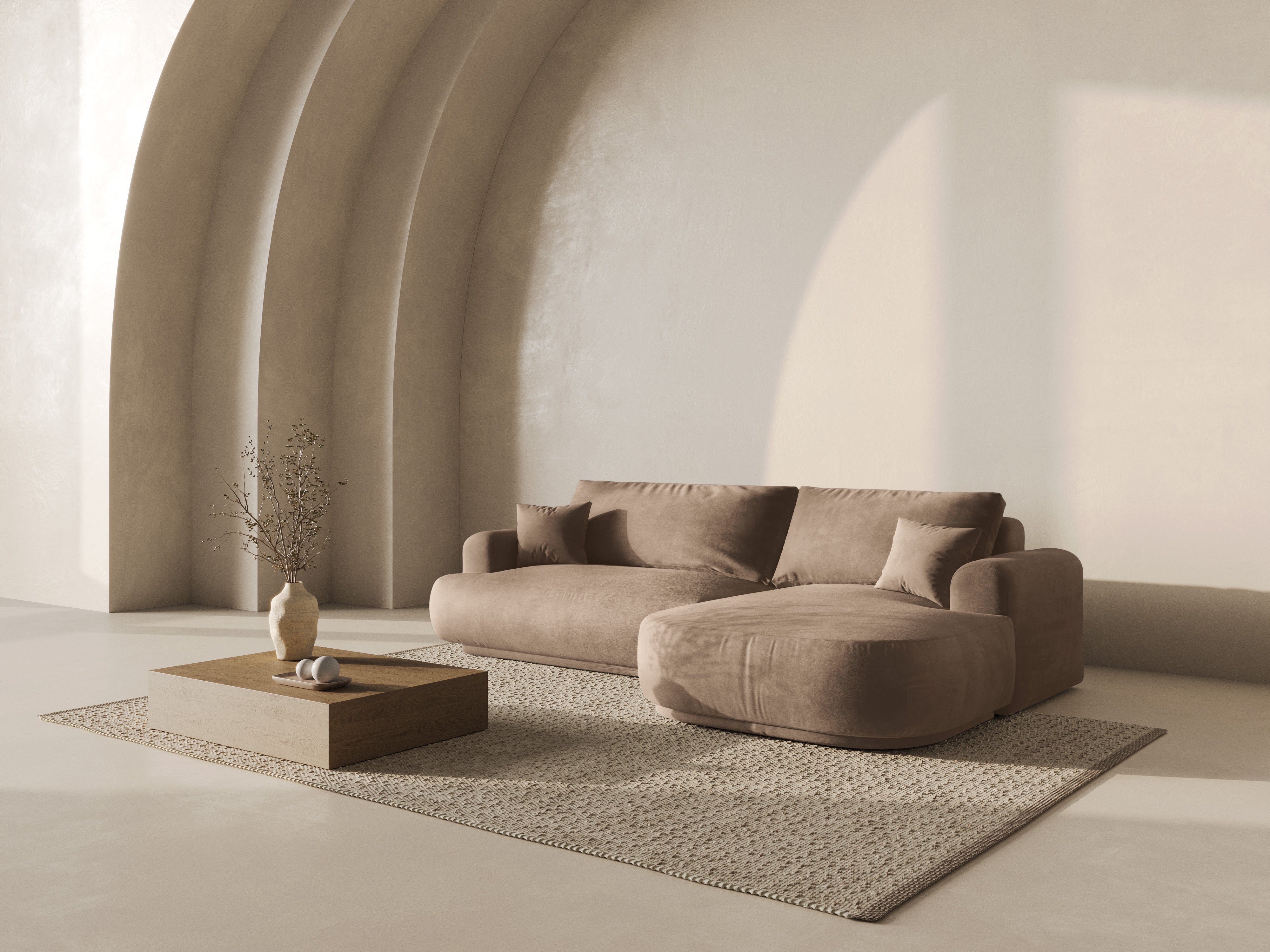 Kotna sedežna garnitura Ella 271x174cm, Material: Žamet