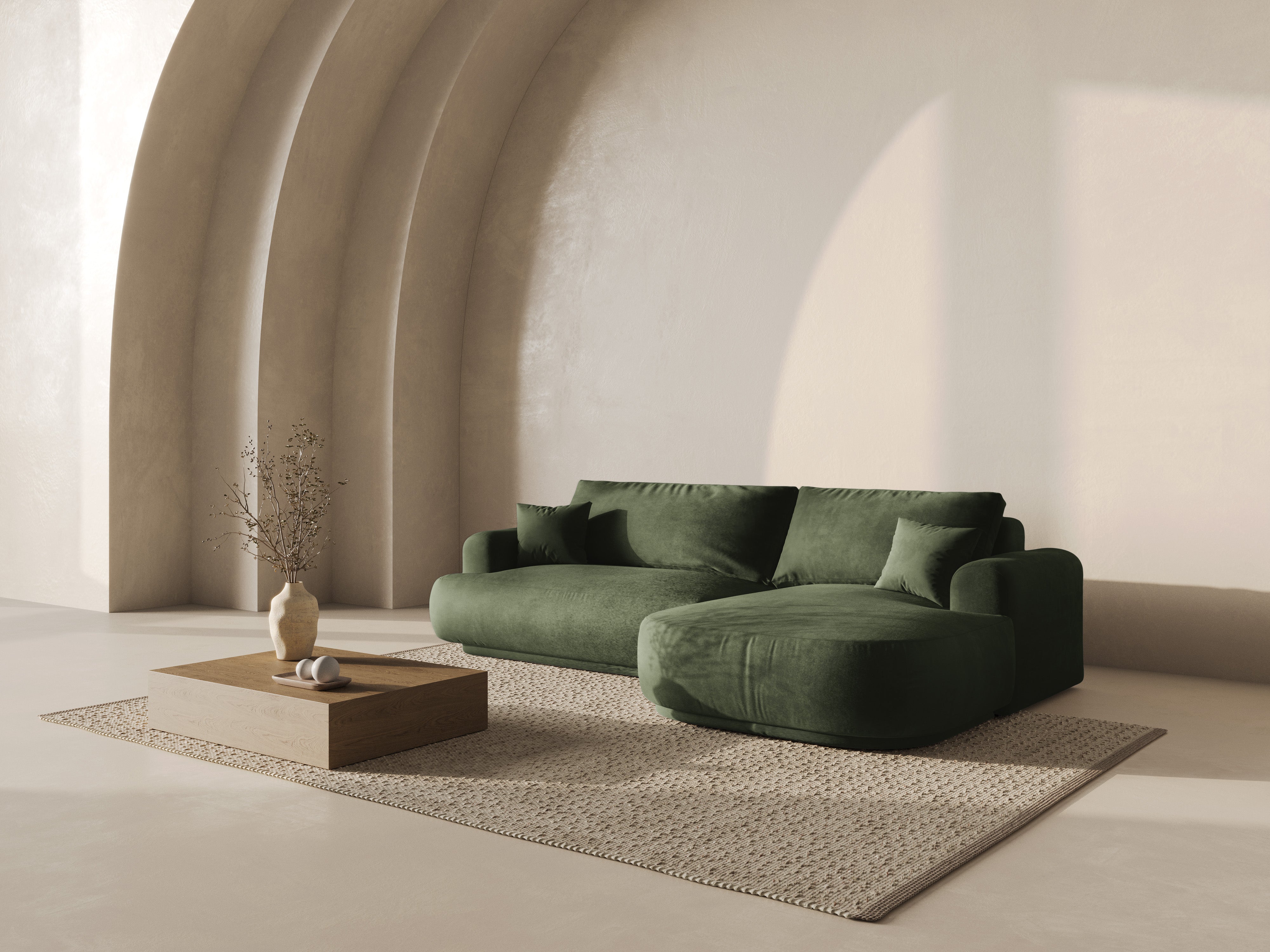 Kotna sedežna garnitura Ella 271x174cm, Material: Žamet