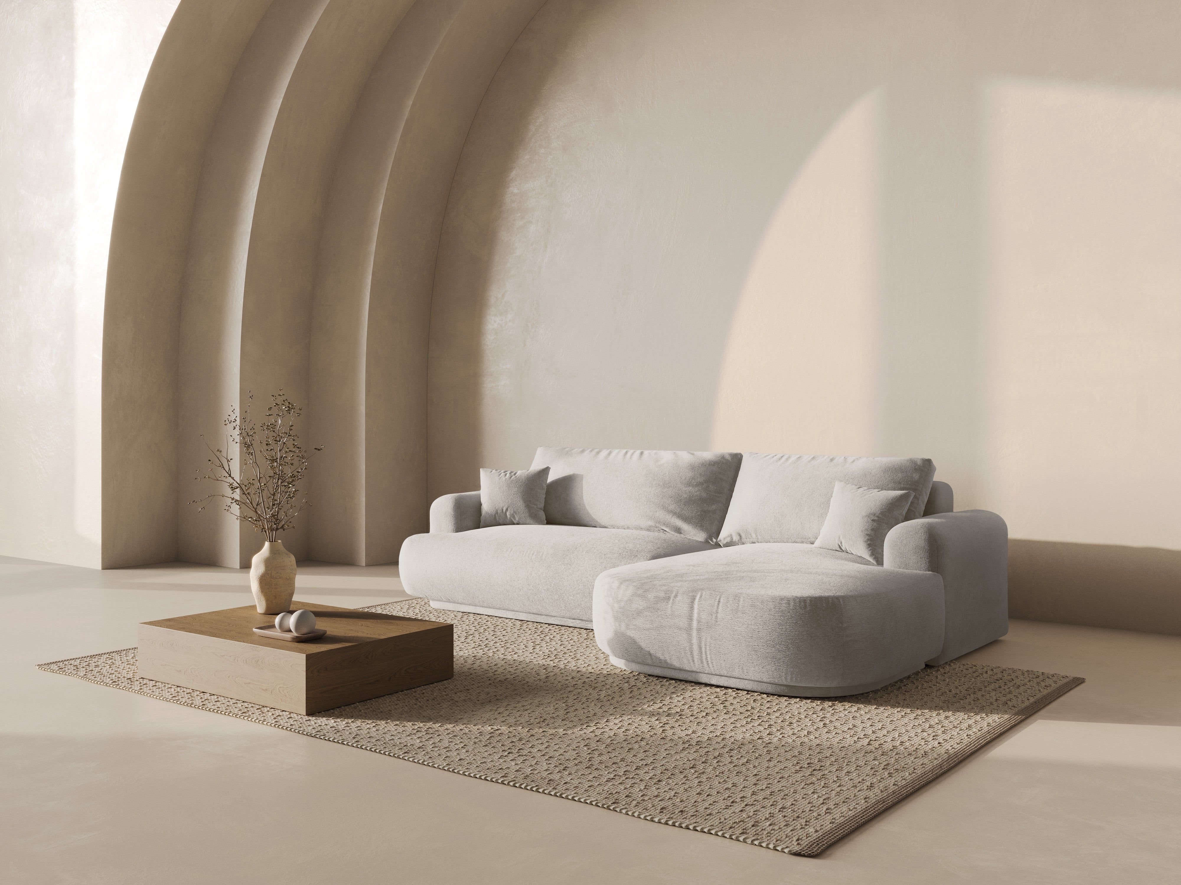 Kotna sedežna garnitura Ella 271x174cm, Material: Strukturirano blago