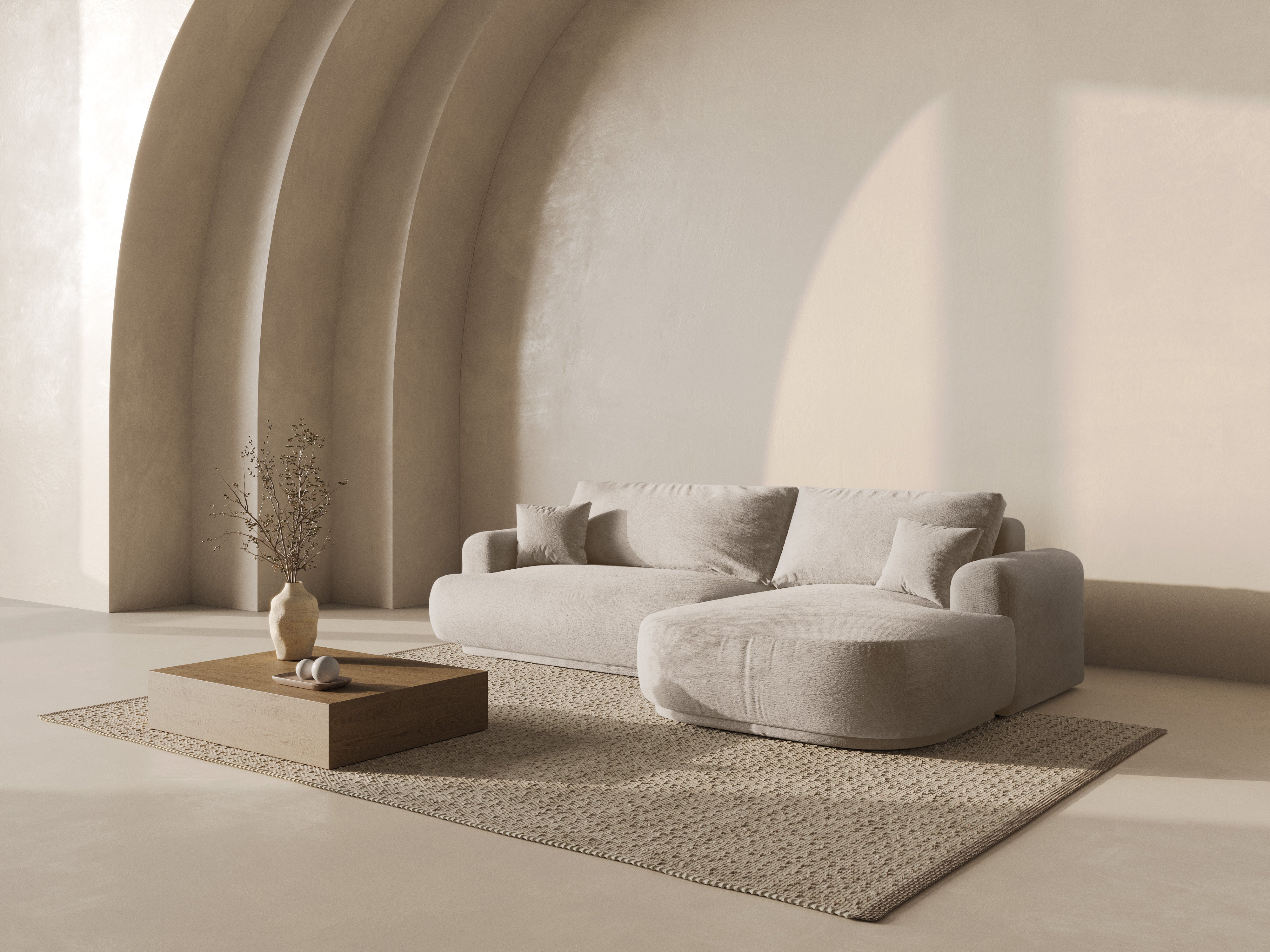 Kotna sedežna garnitura Ella 271x174cm, Material: Strukturirano blago