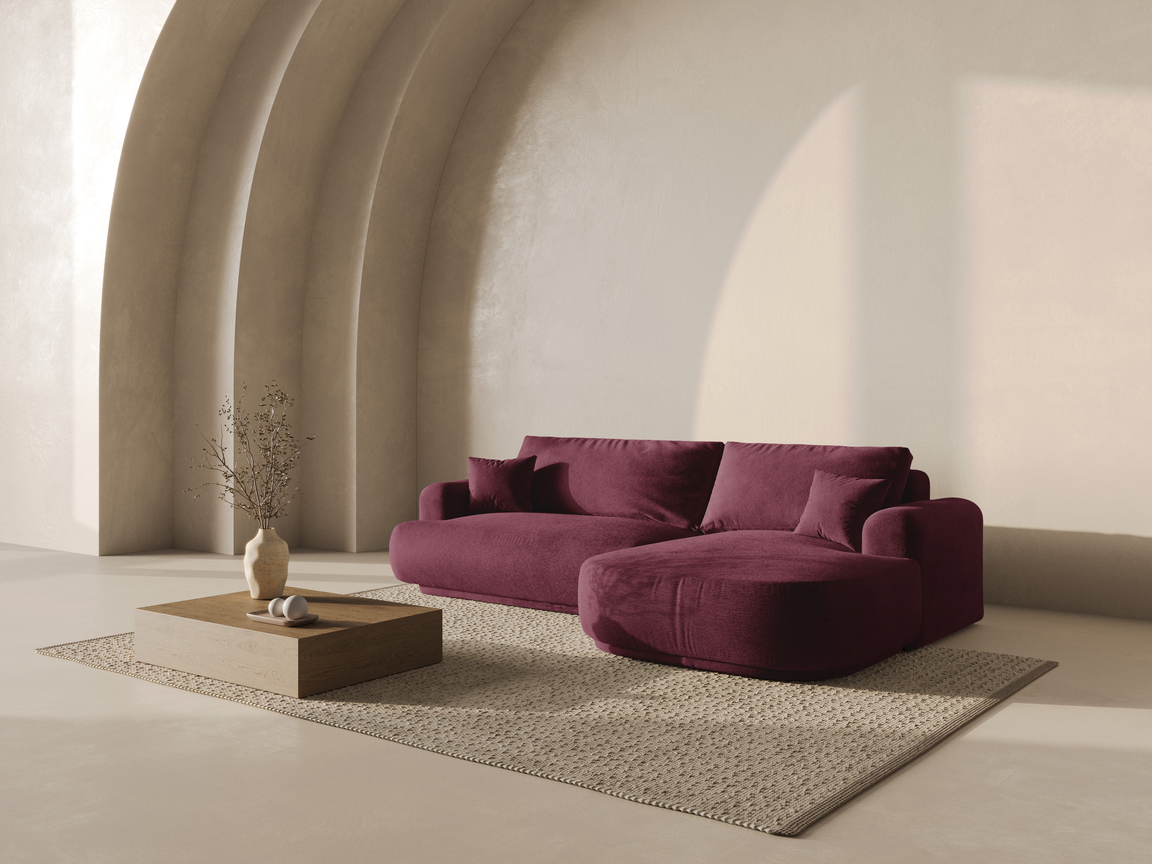 Kotna sedežna garnitura Ella 271x174cm, Material: Strukturirano blago