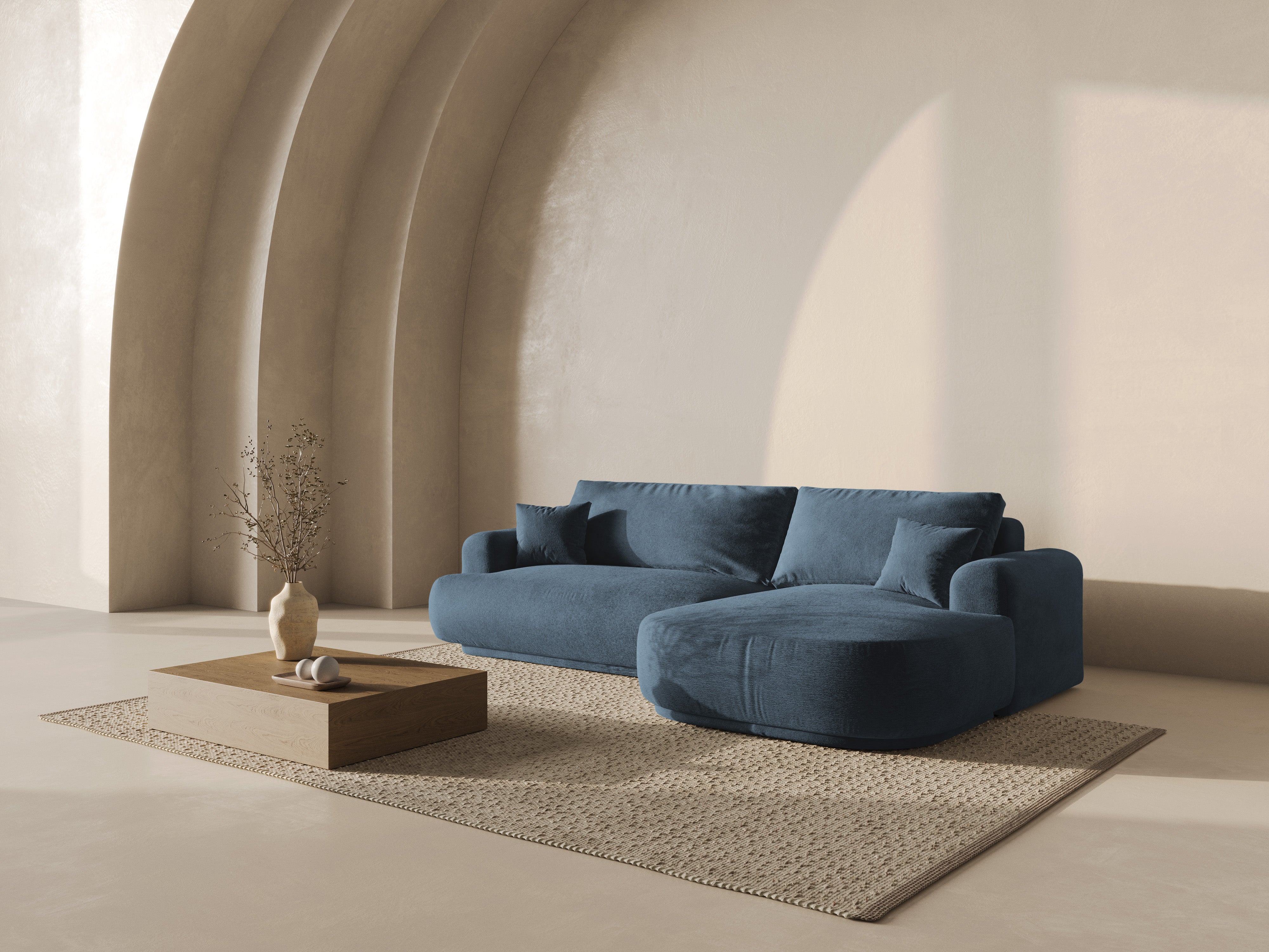 Kotna sedežna garnitura Ella 271x174cm, Material: Strukturirano blago