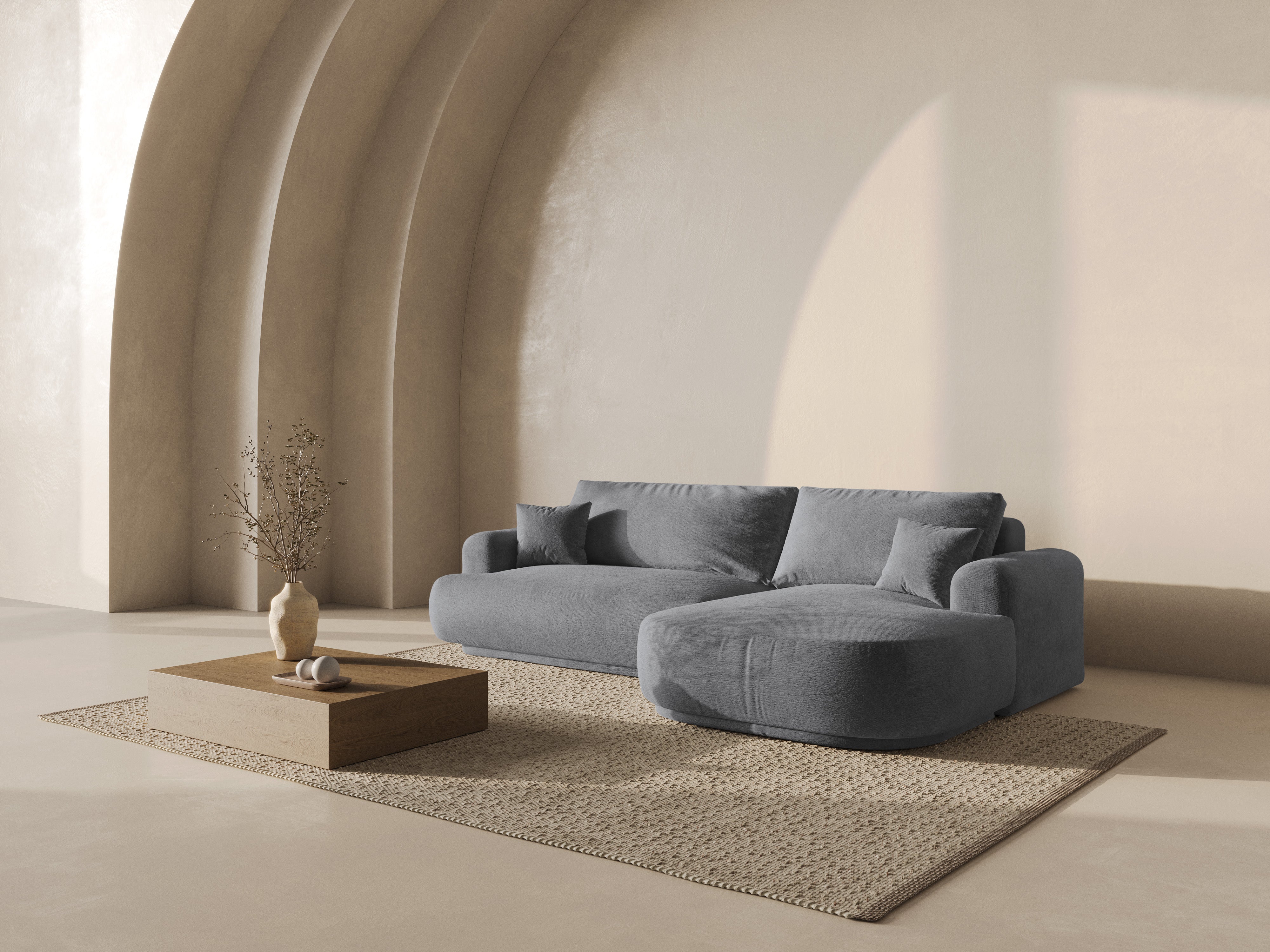 Kotna sedežna garnitura Ella 271x174cm, Material: Strukturirano blago