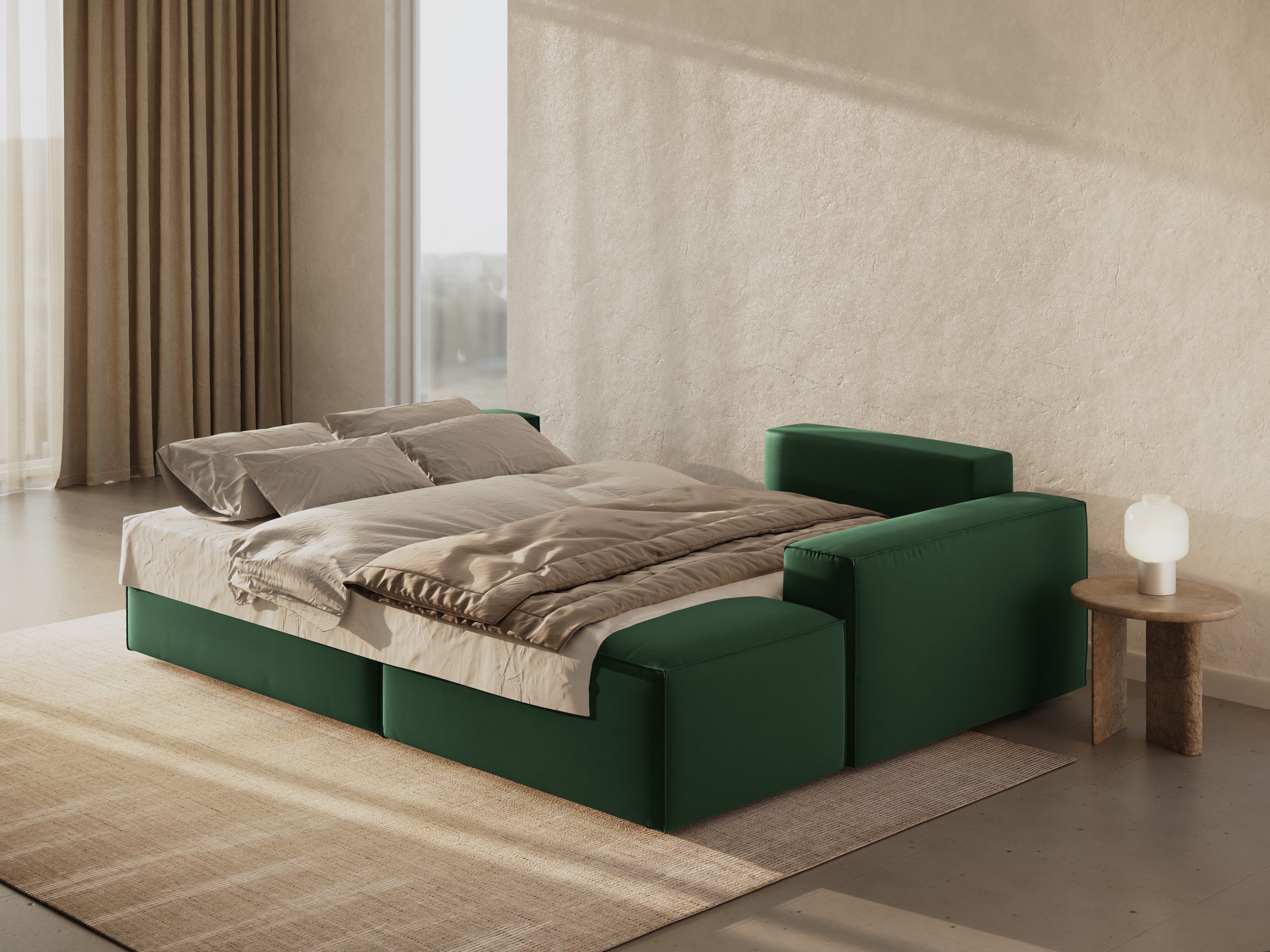 Kotna sedežna garnitura Jodie, material: žamet 