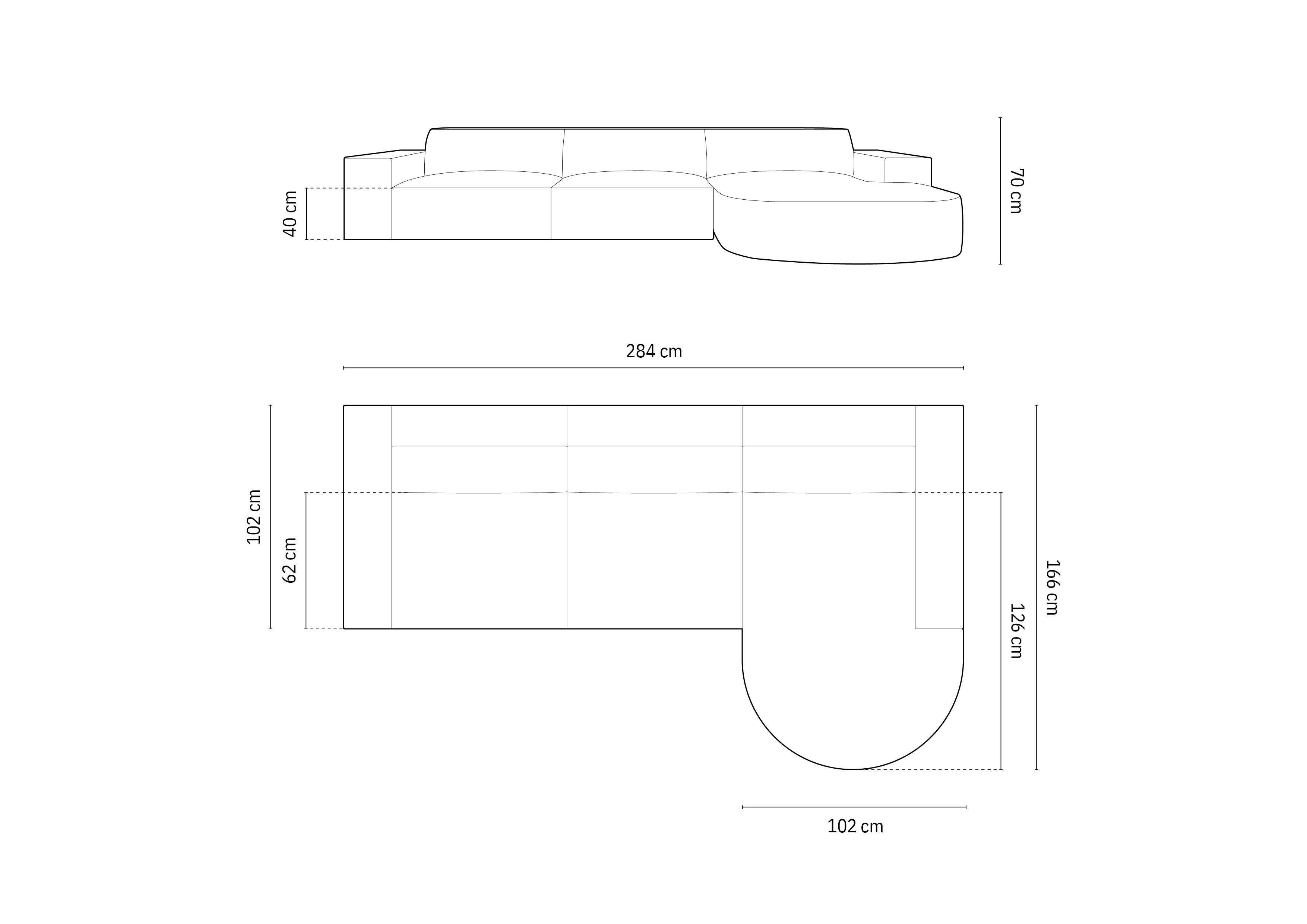 Kotna sedežna garnitura Jodie 284x166cm, Material: Žamet
