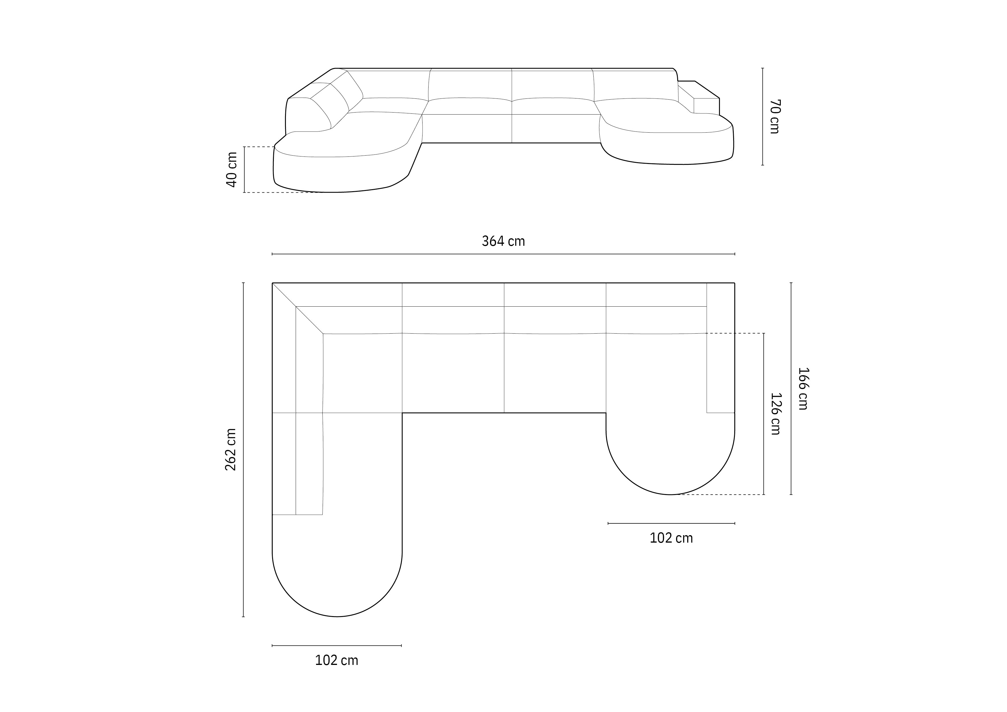 Komplet Jodie 364x262cm, Material: Žamet