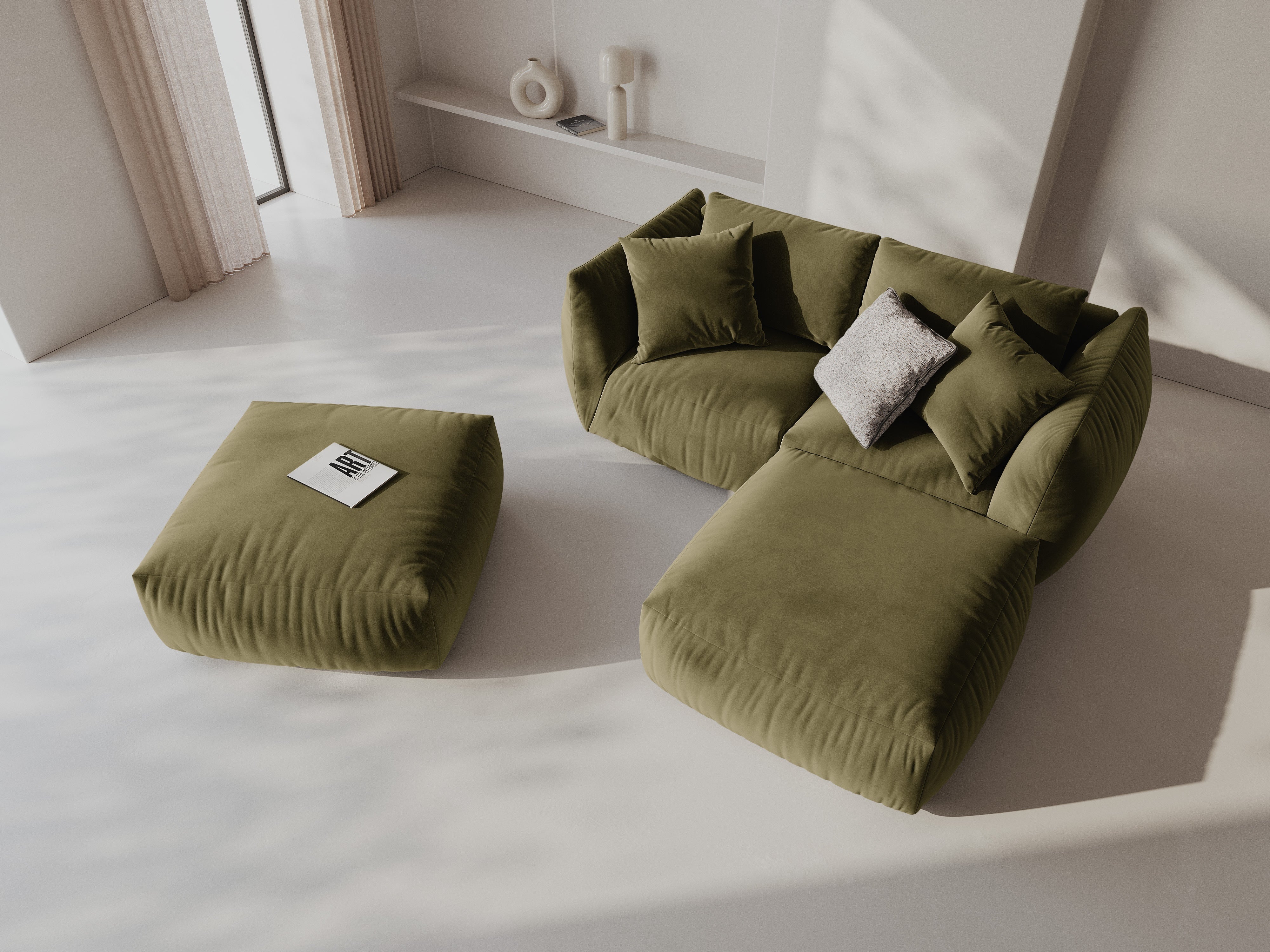 Modularna kotna sedežna garnitura Chris 220x200cm, Material: Žamet