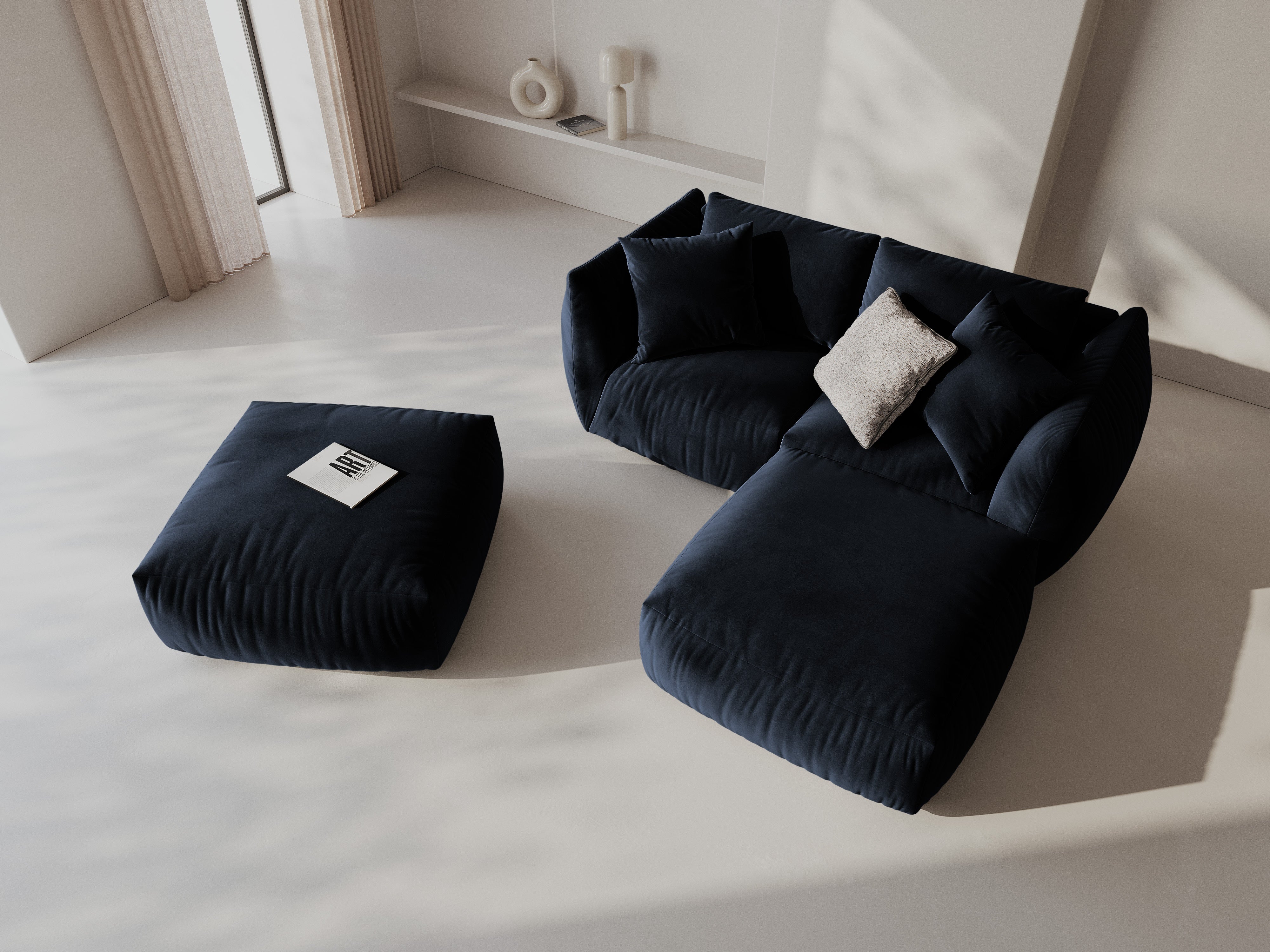 Modularna kotna sedežna garnitura Chris 220x200cm, Material: Žamet