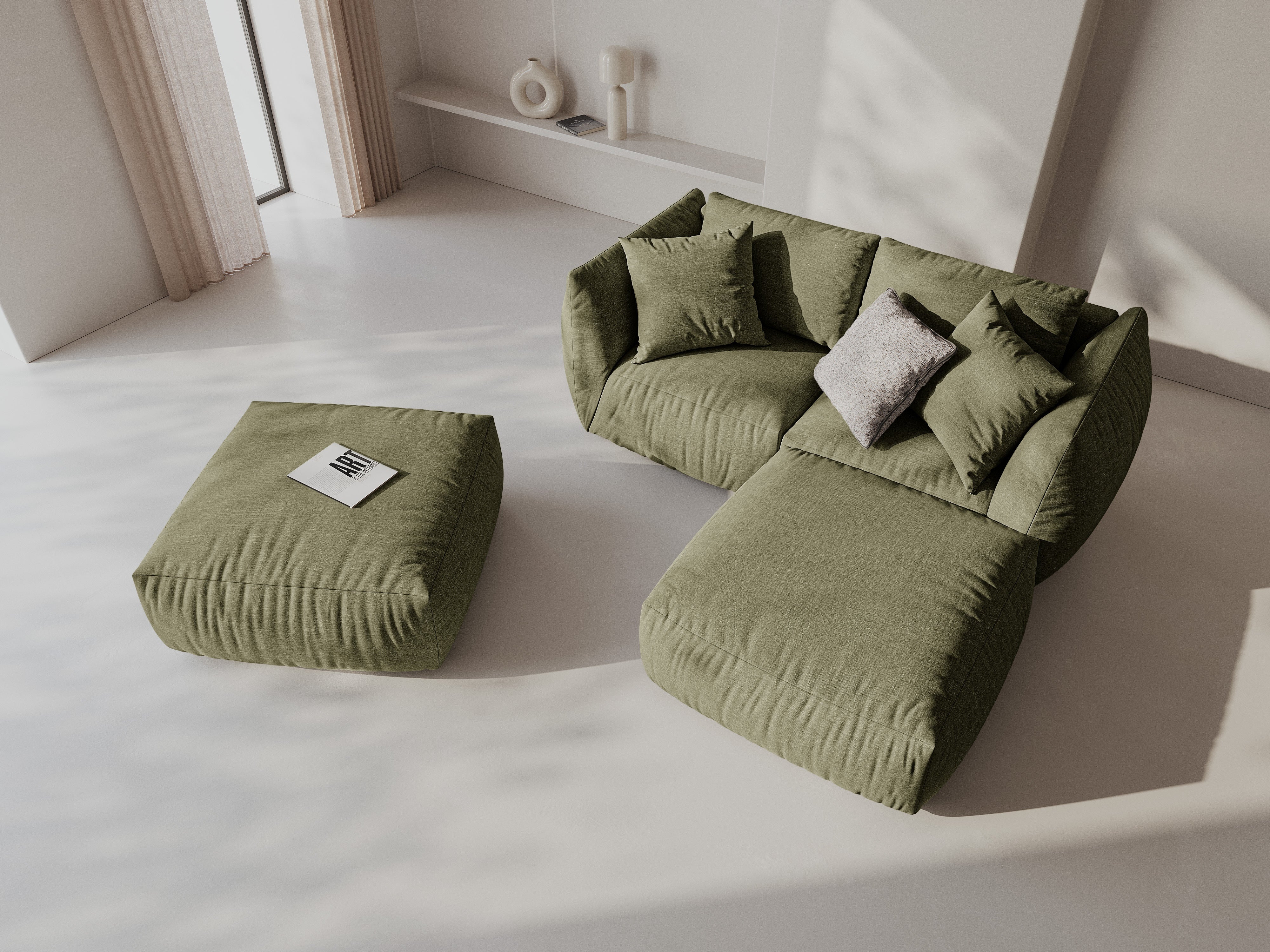 Modularni kotni set Chris 220x200cm, Material: Strukturirano blago