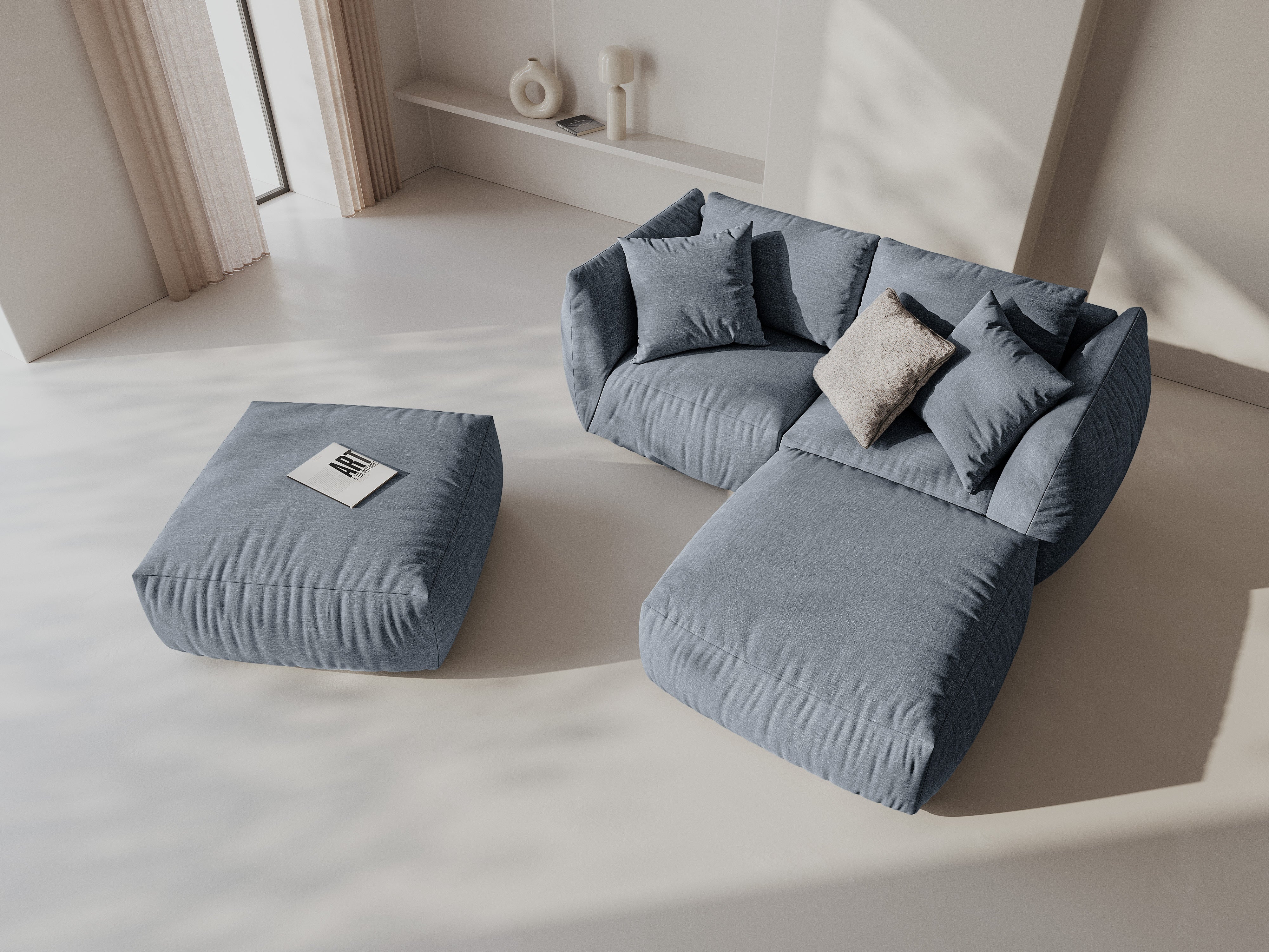 Modularni kotni set Chris 220x200cm, Material: Strukturirano blago