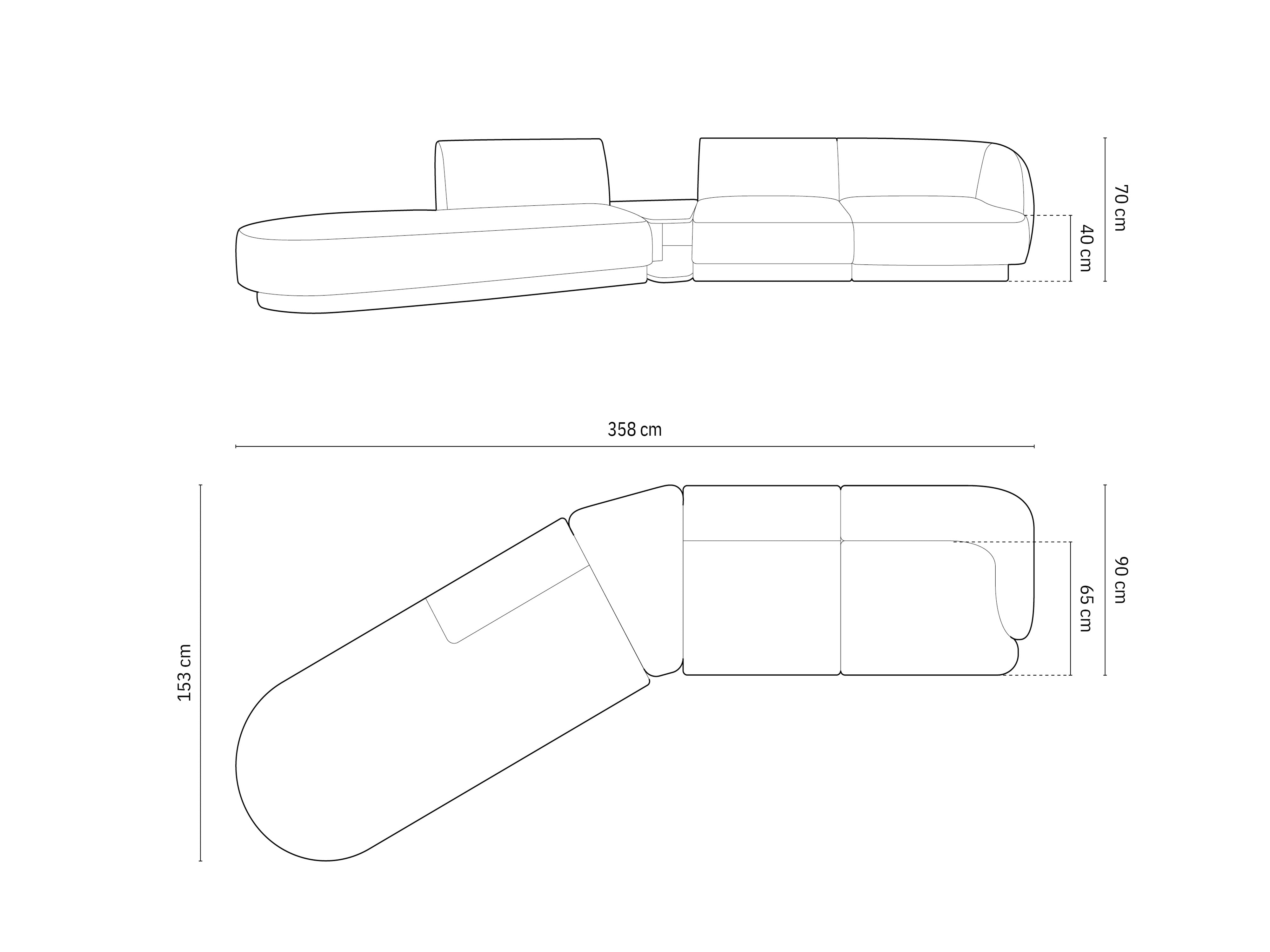 Kavč Miley 358x153cm, Material: Chenille Eden
