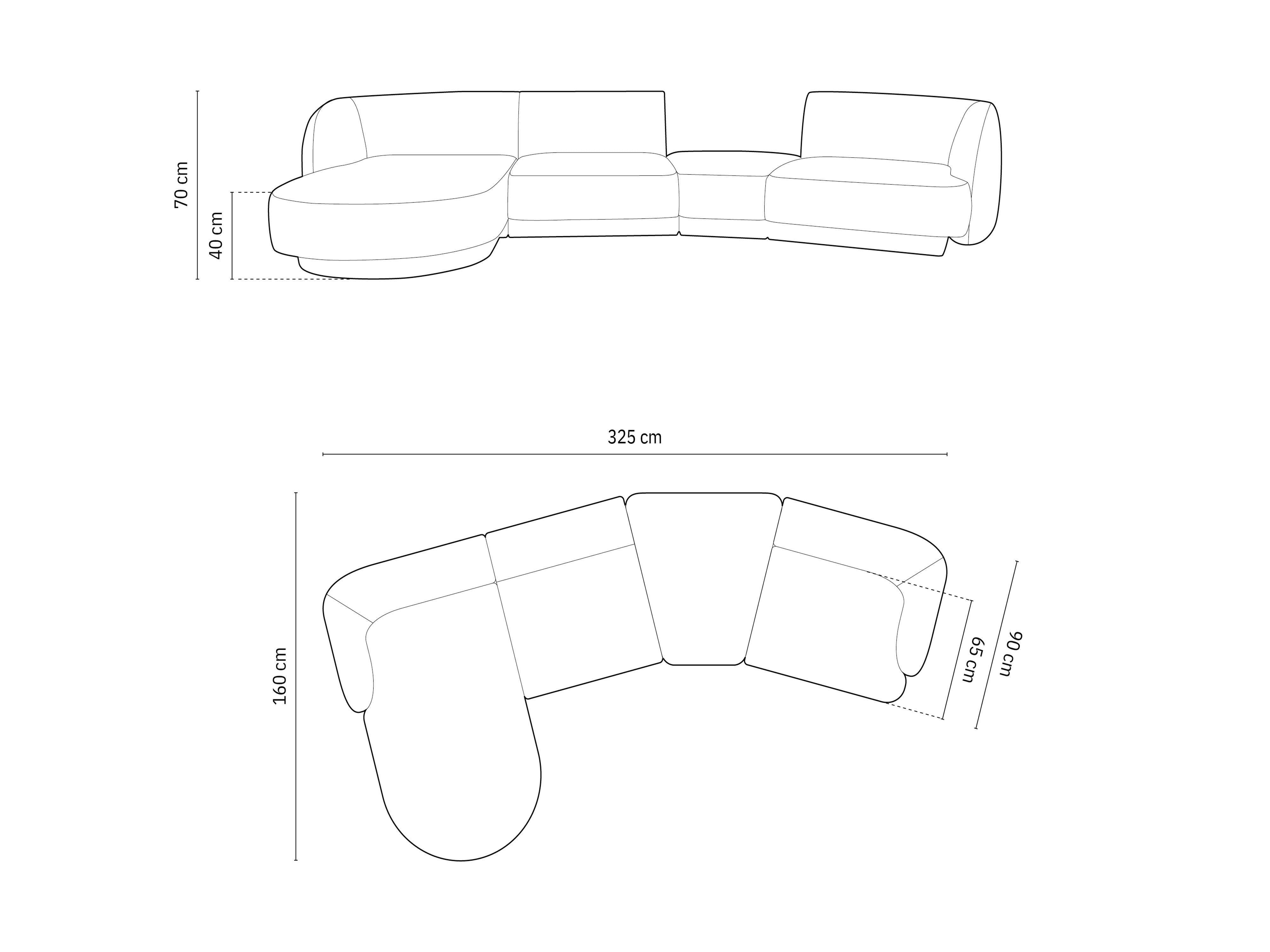 Kavč Miley 325x160cm, Material: Chenille Eden