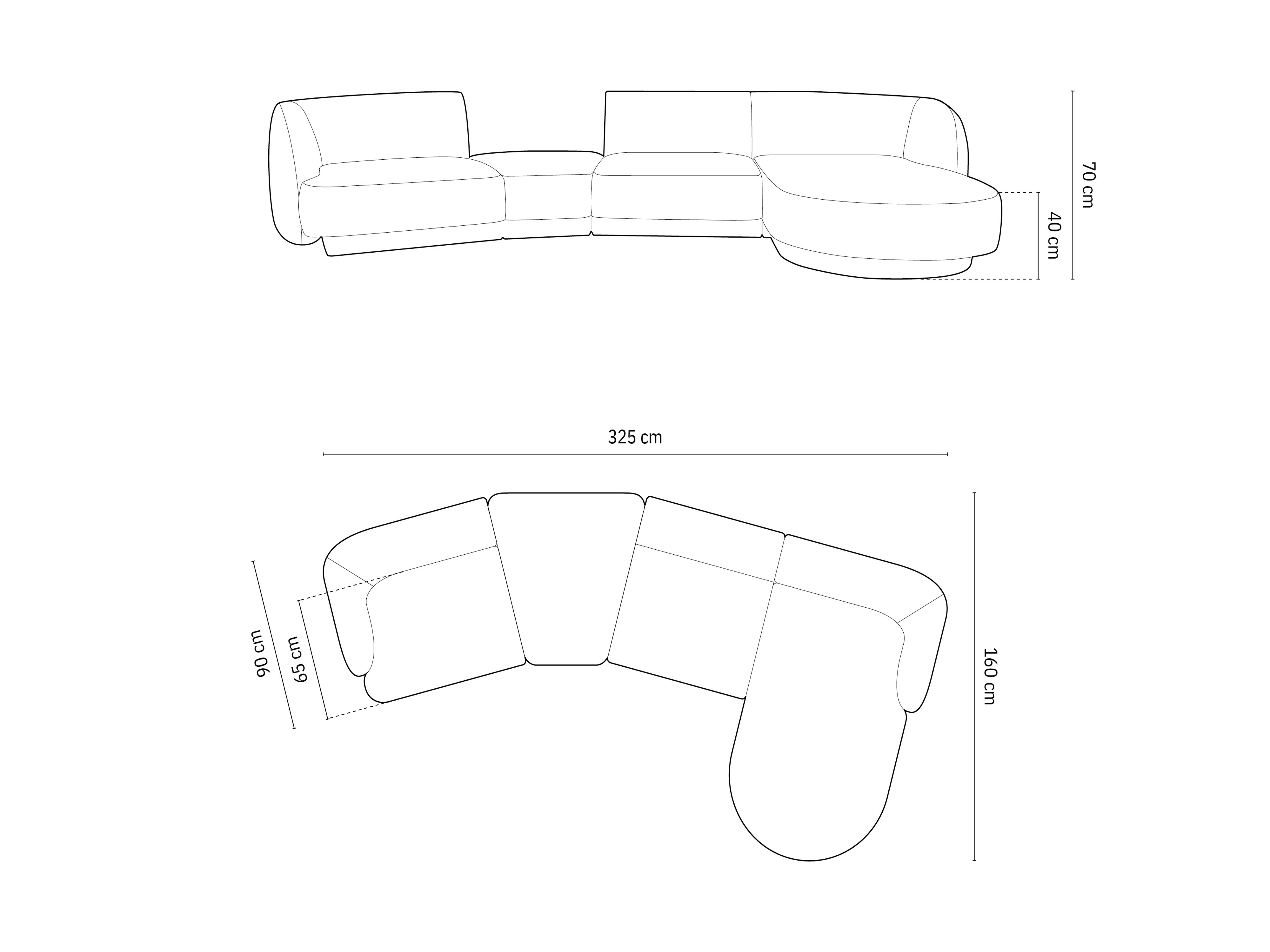 Kavč Miley 325x160cm, Material: Chenille Eden