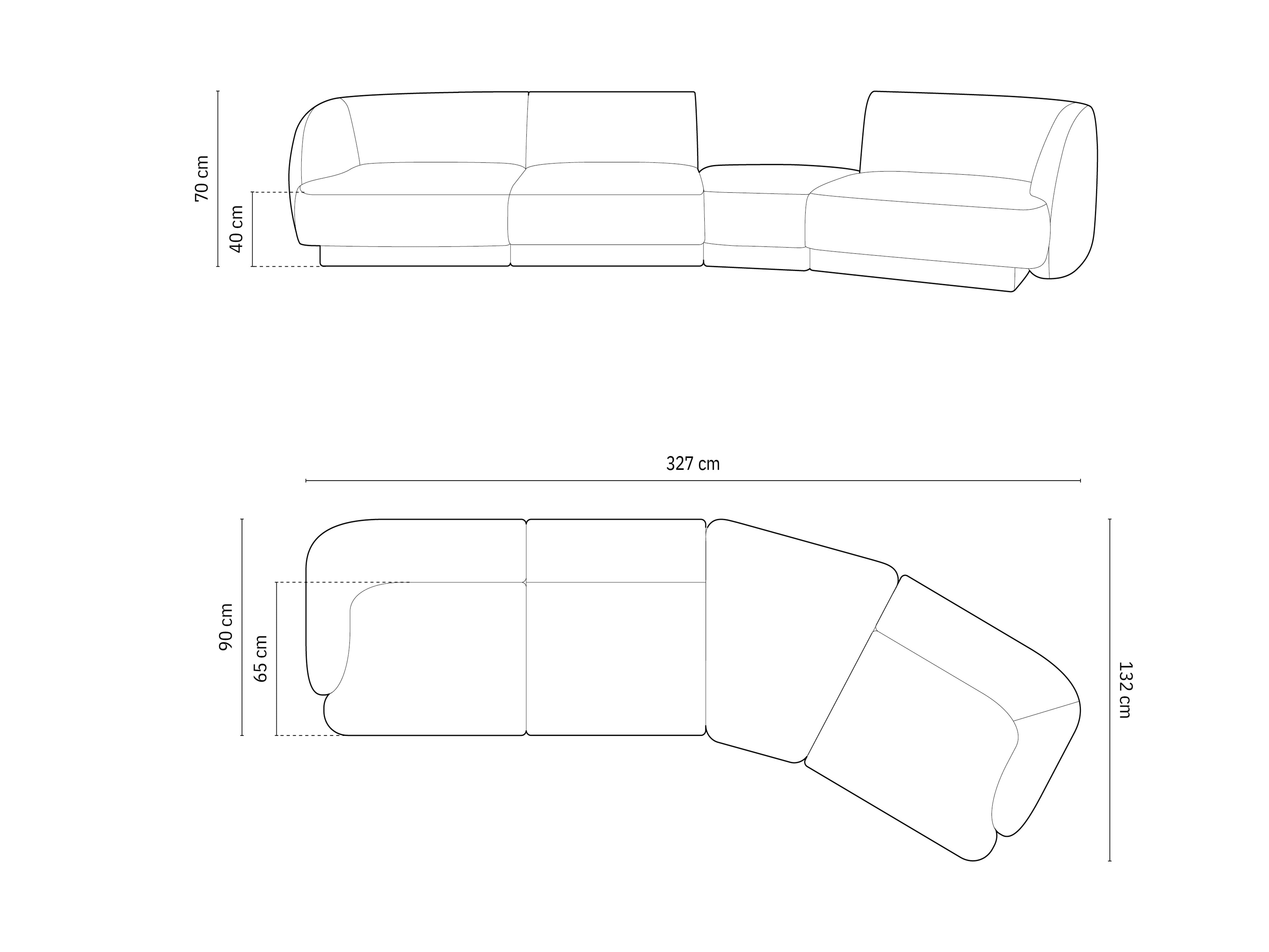 Kavč Miley 320x128cm, Material: Žamet