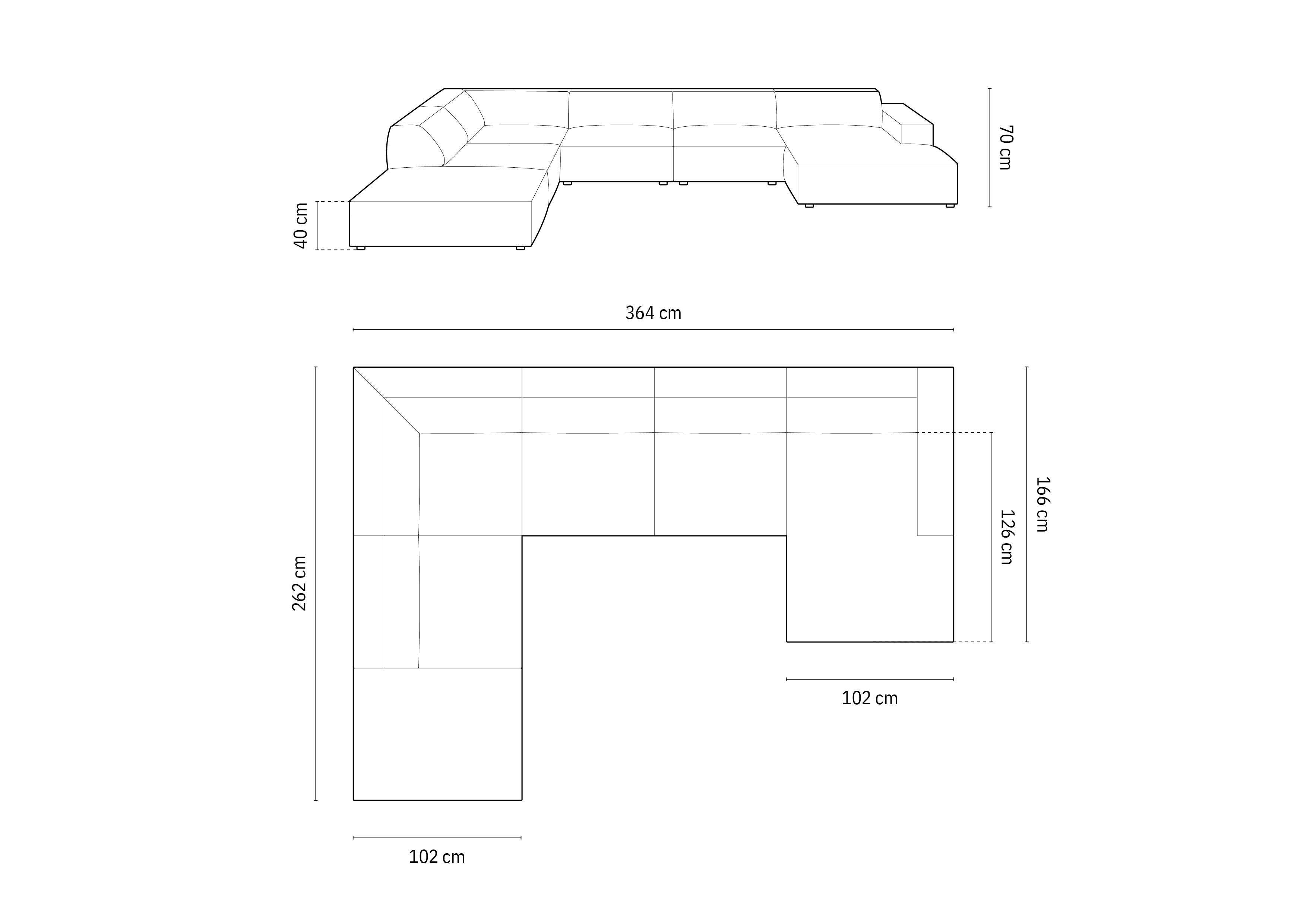 Komplet Jodie 364x262cm, Material: Žamet