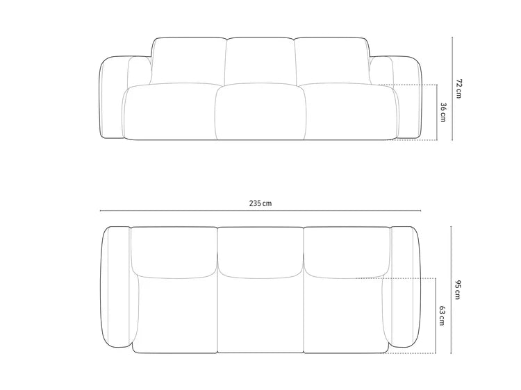 Kavč Molino 235x95 cm, Material: Boucle