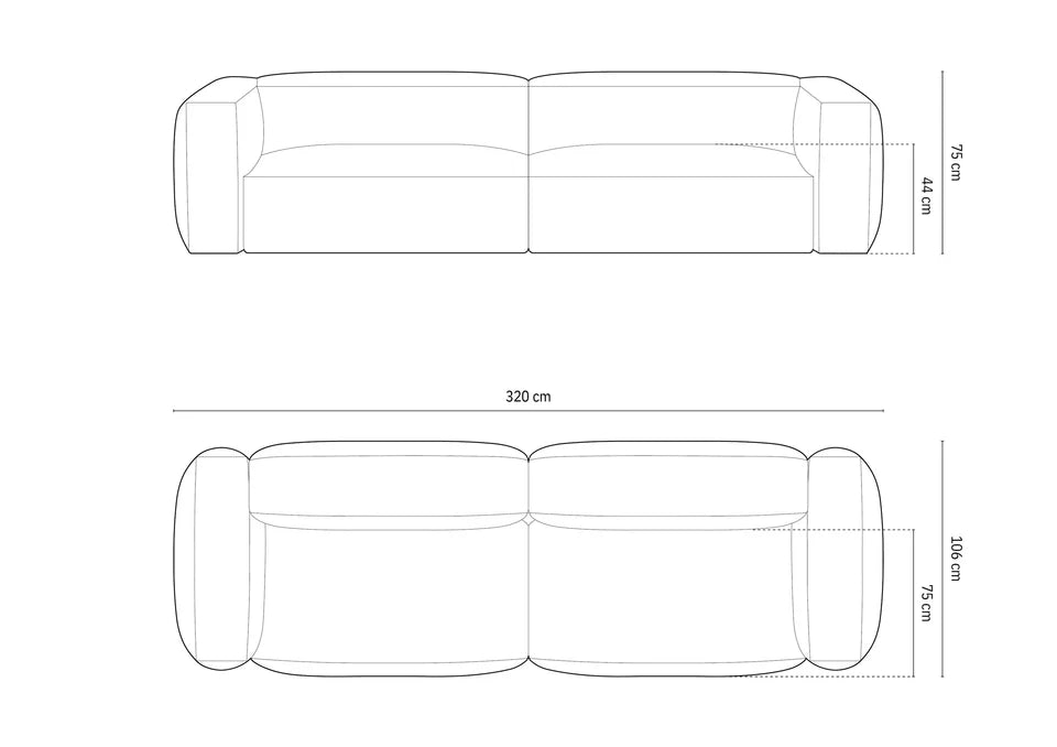 Kavč Martina, 320x106cm, Material: Strukturirano blago