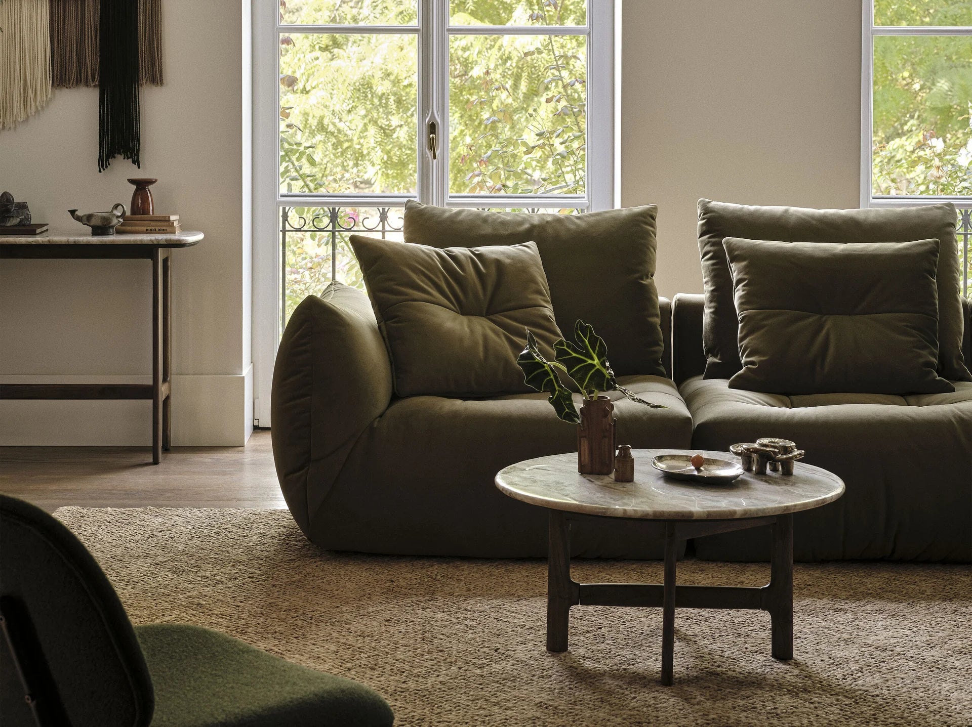 Kotna sedežna garnitura Bloom, 316x310 cm, Material: Strukturirano blago