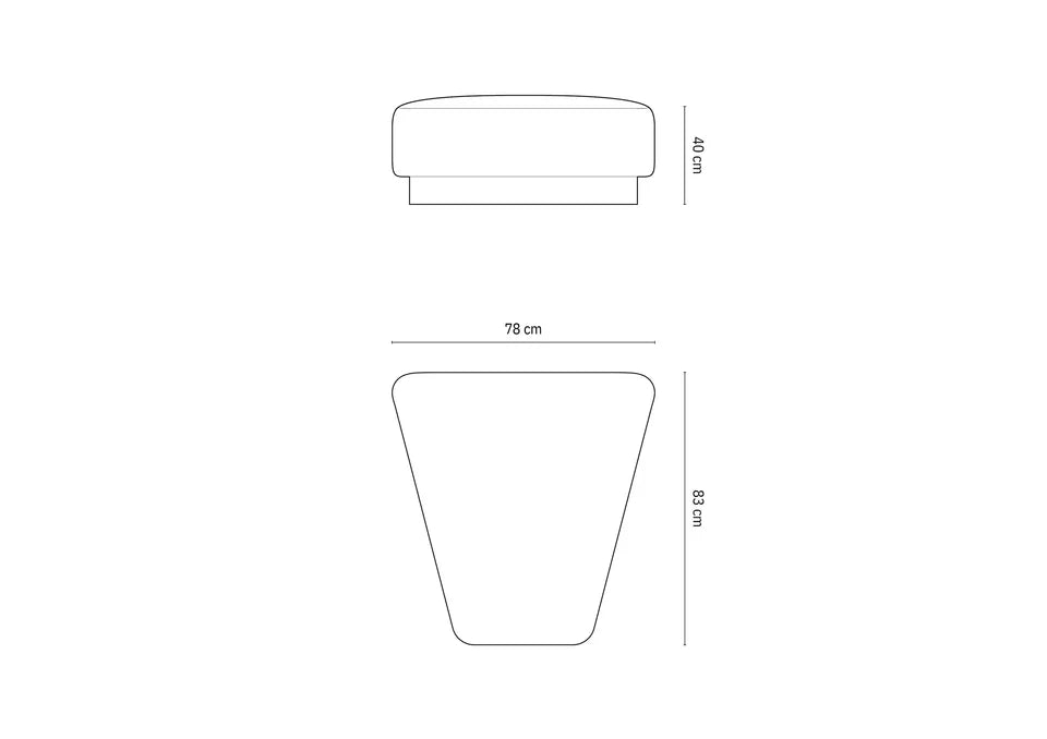 Miley stolček 78x83cm, material: žamet