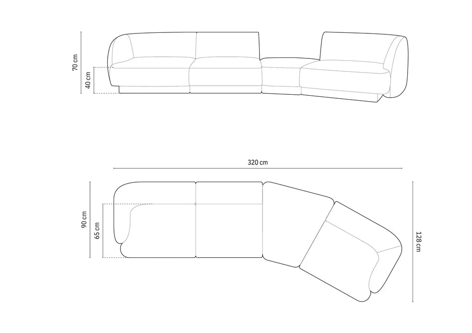 Kavč Miley 320x128cm, Material: Žamet
