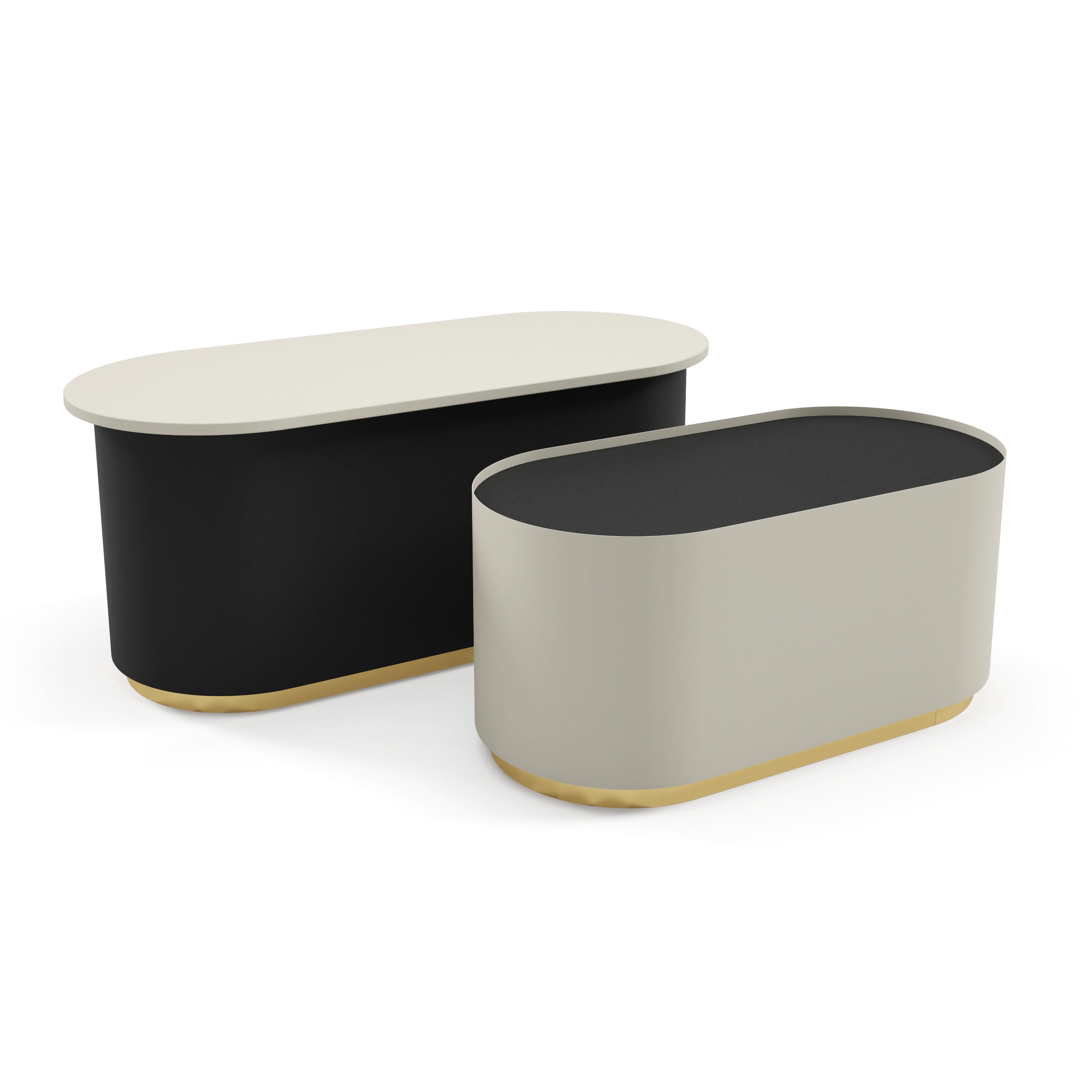 Komplet 2 klubskih mizic Milo, Material: Laminirana plošča