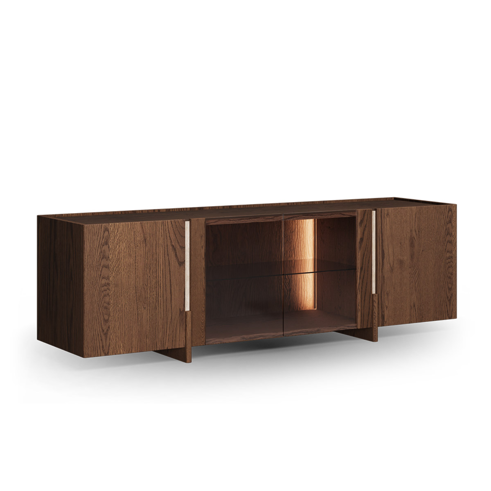 TV komoda Tivoli 180x46 cm s steklom, material: možnost izbire