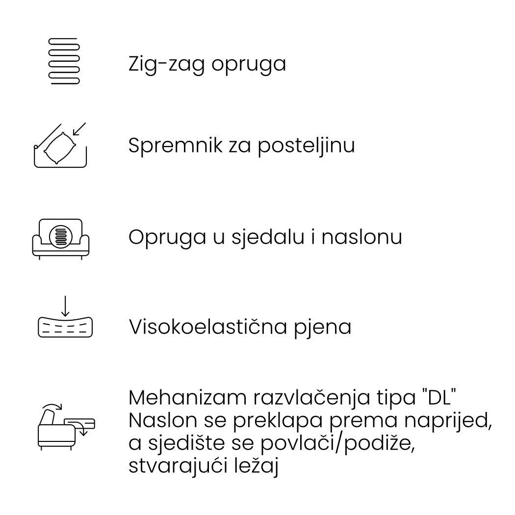 Kavč Mojave 253x120cm, Material: Izbira materiala