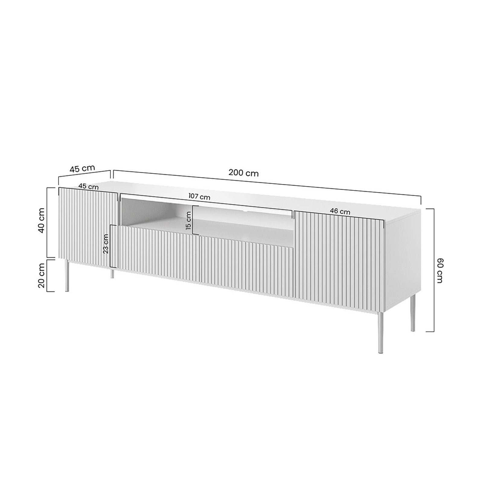 Komoda Nicole 200 cm, Material: MDF