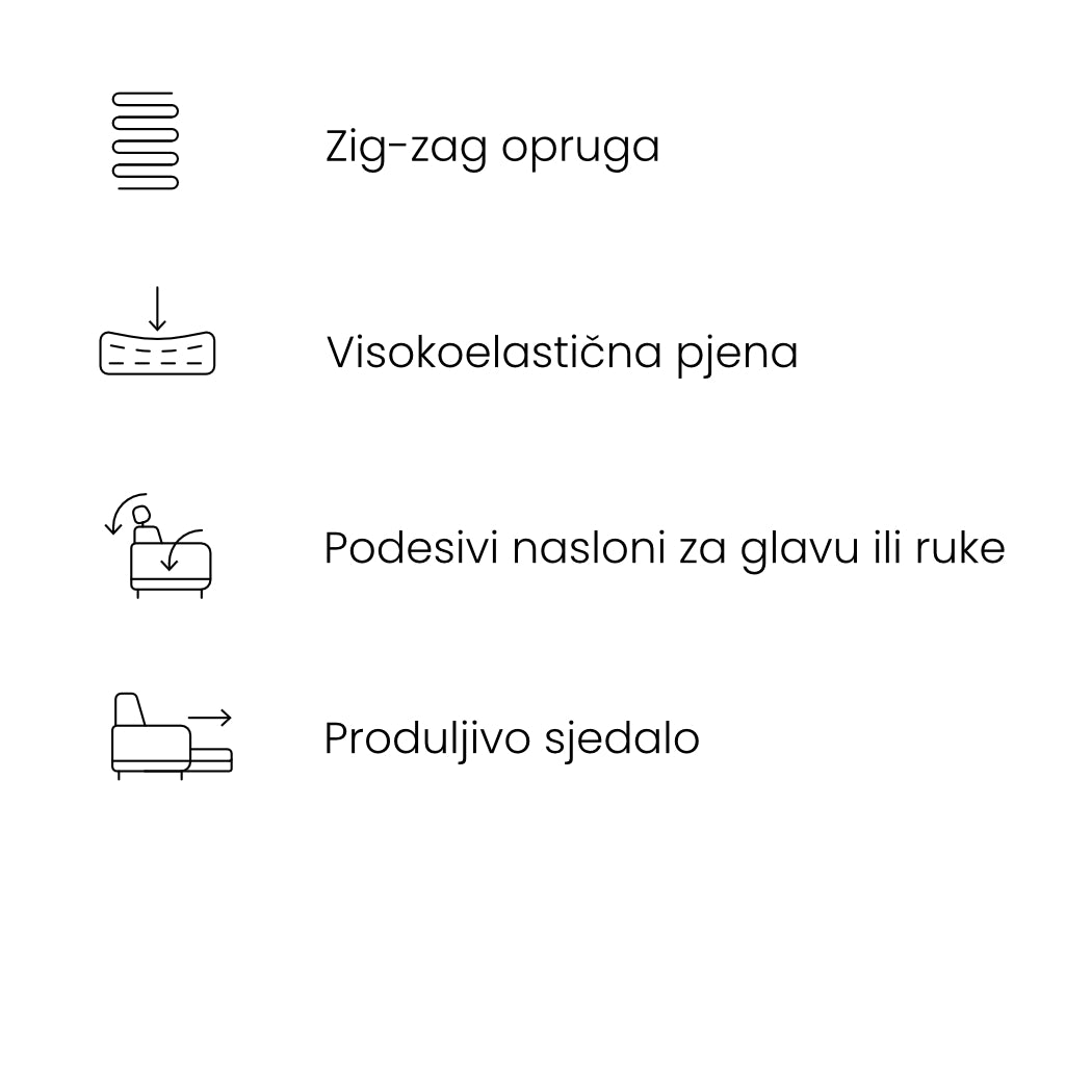 Kotna sedežna garnitura Piano 295x188cm, Material: Izbira materiala