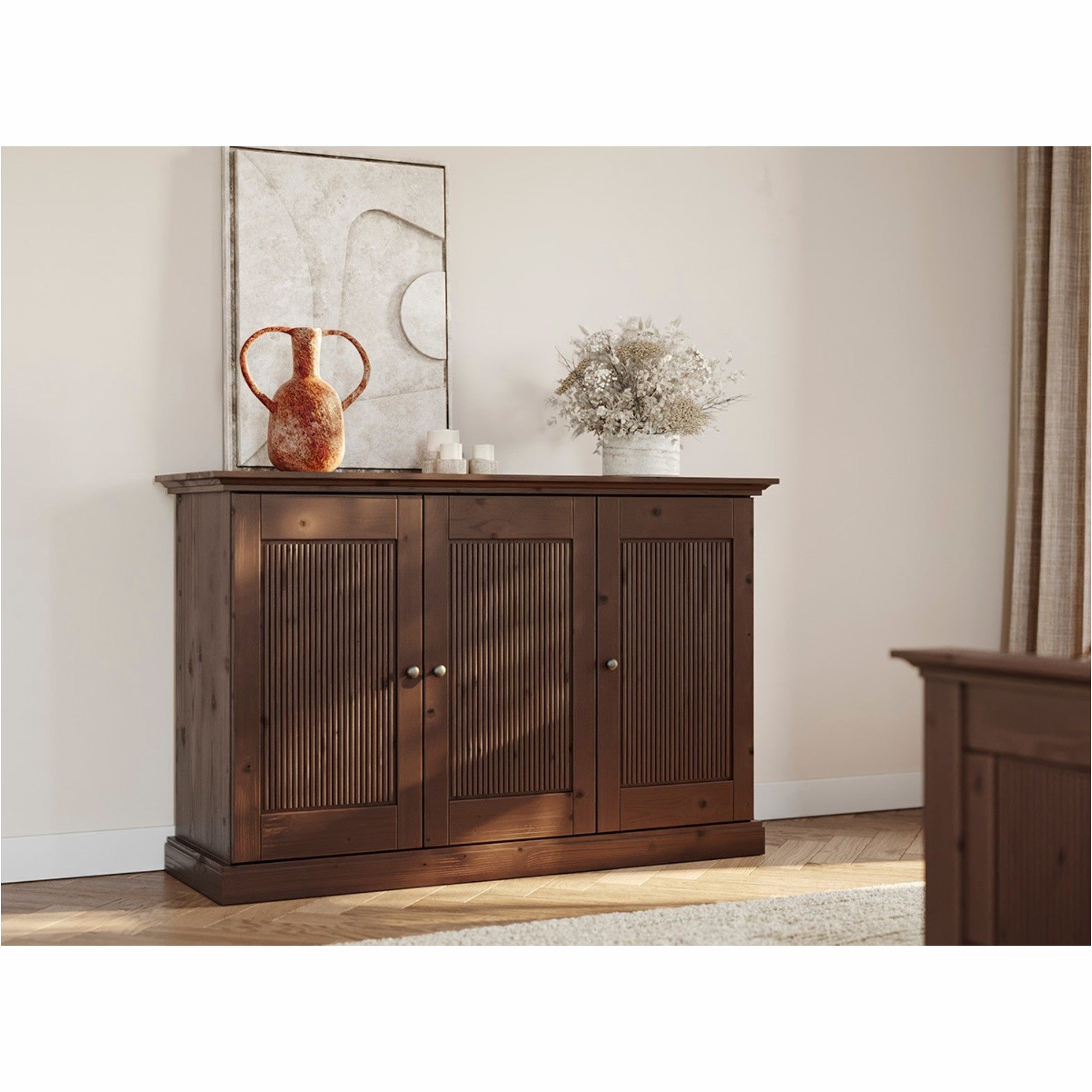 Komoda Rosella 141,7x45 cm, Material: masivna borovina