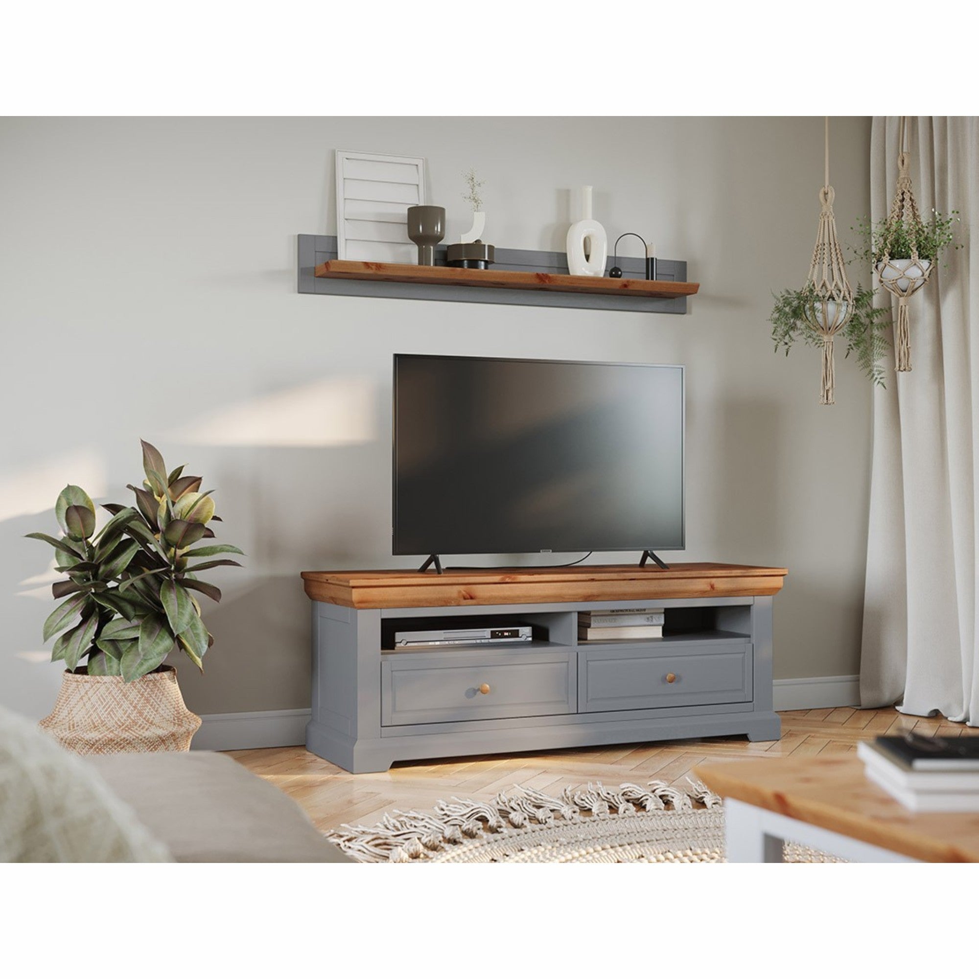 TV komoda Marone 155,2x47,6 cm, material: masivna borovina