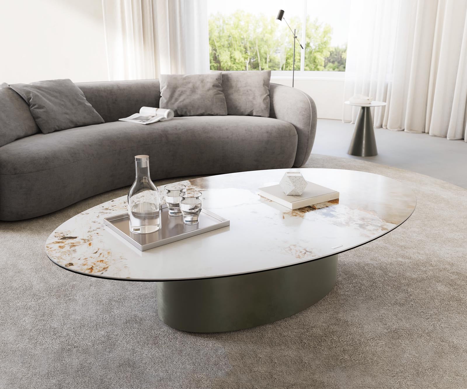 Klubska mizica Casilda 150x90 cm, material: keramika Laminam Minas Melange