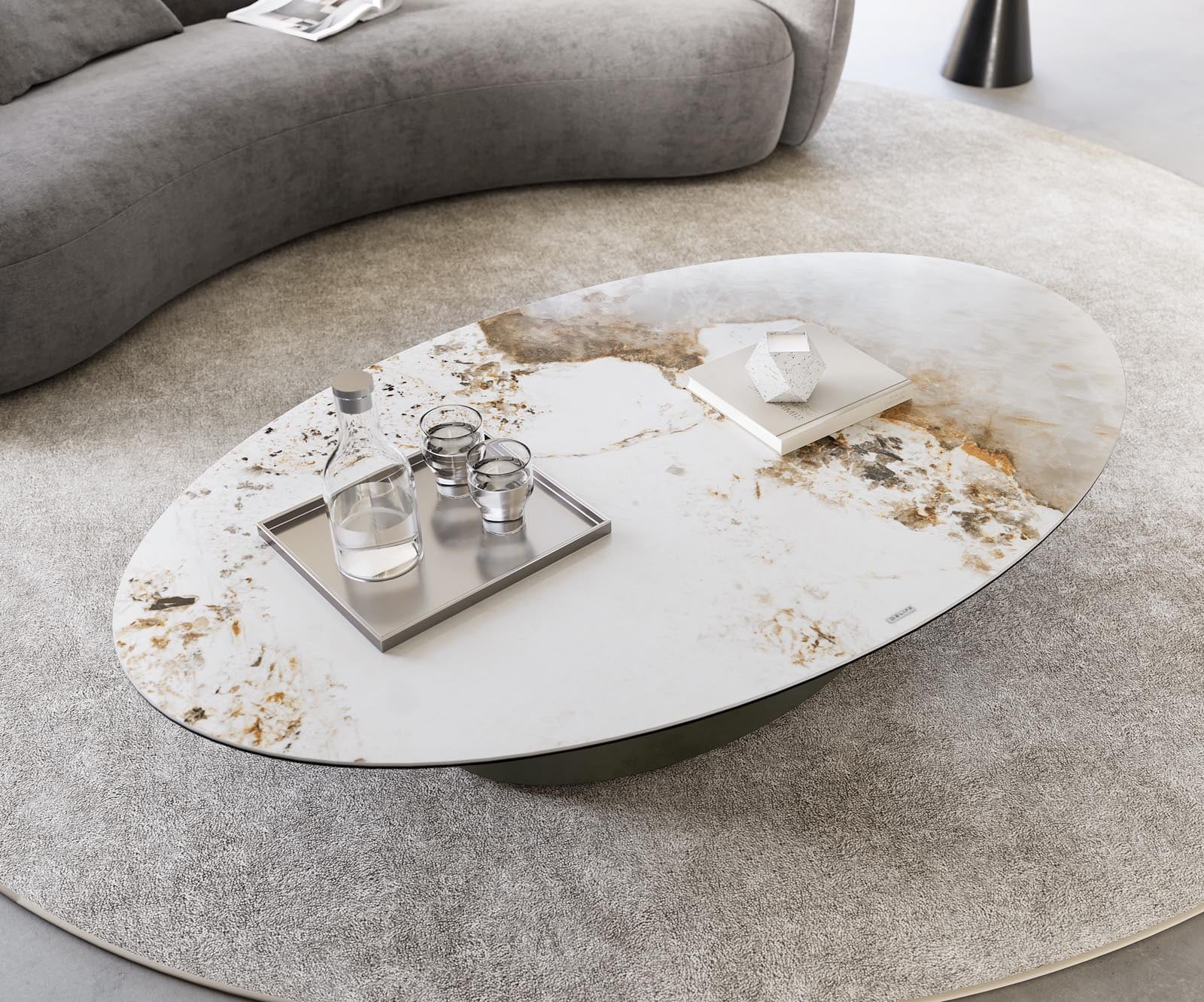 Klubska mizica Casilda 150x90 cm, material: keramika Laminam Minas Melange