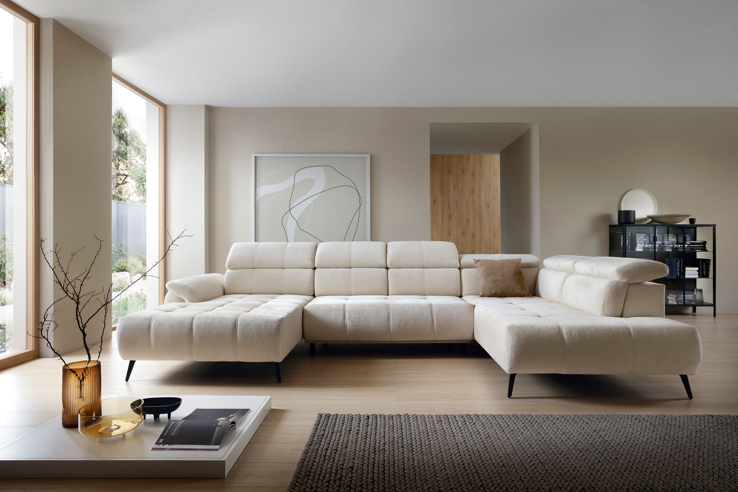 Kotna garnitura Genova III 375x208cm, Material: Izbira materialov