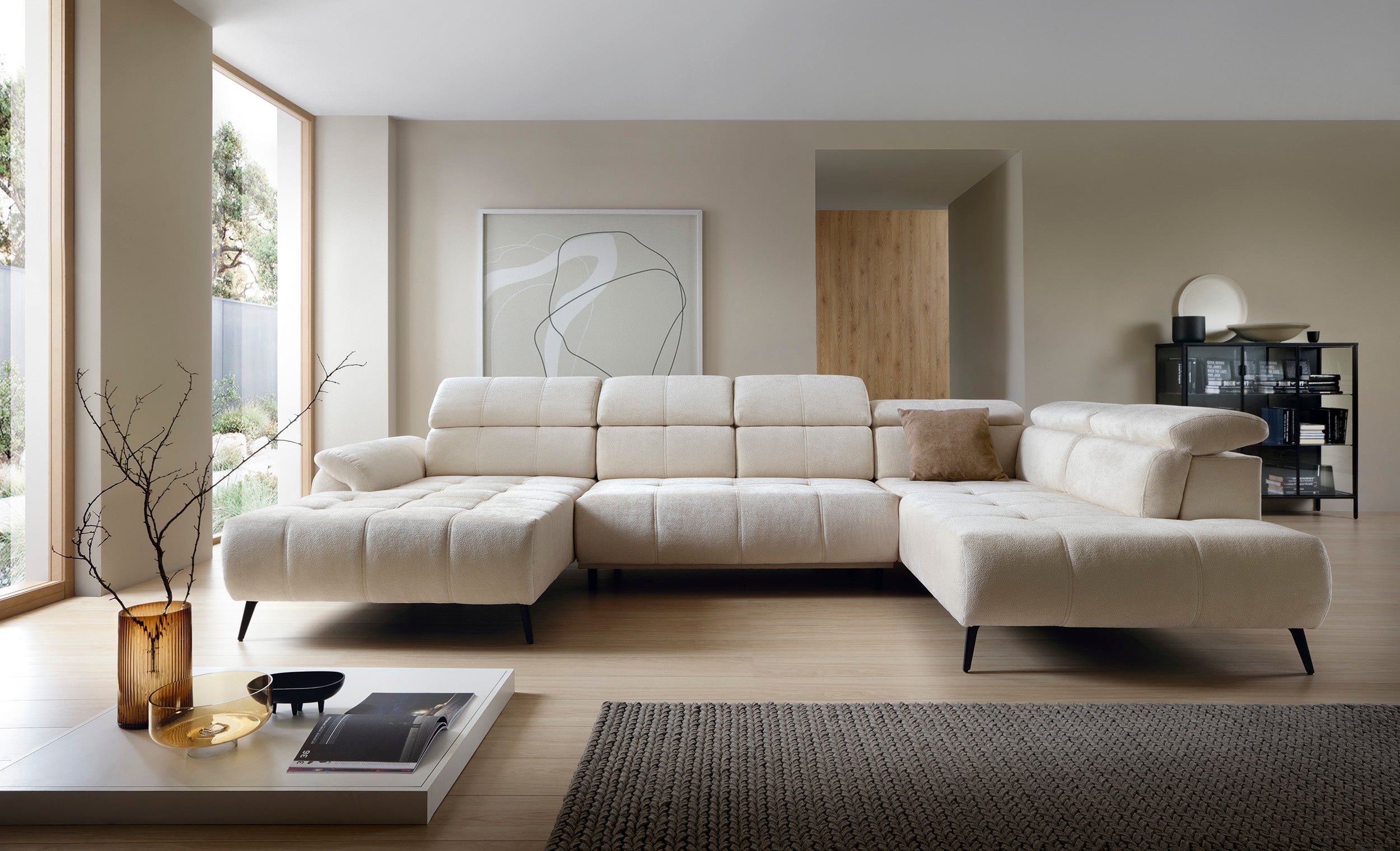 Kotna garnitura Genova III 375x208cm, Material: Izbira materialov