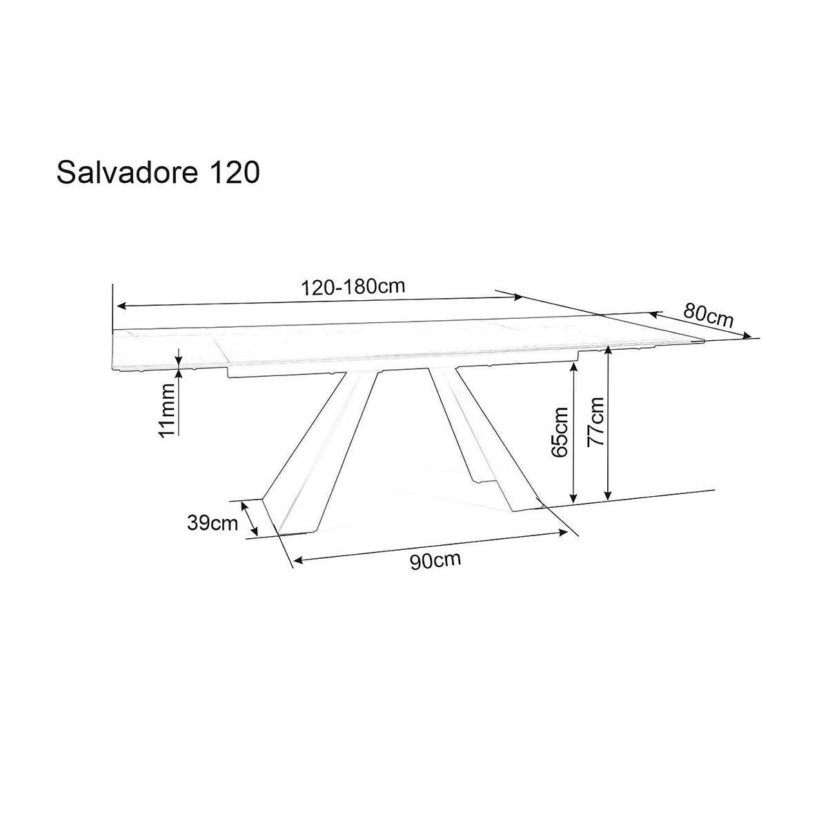 Jedilna miza Salvadore, Material: Kaljeno steklo