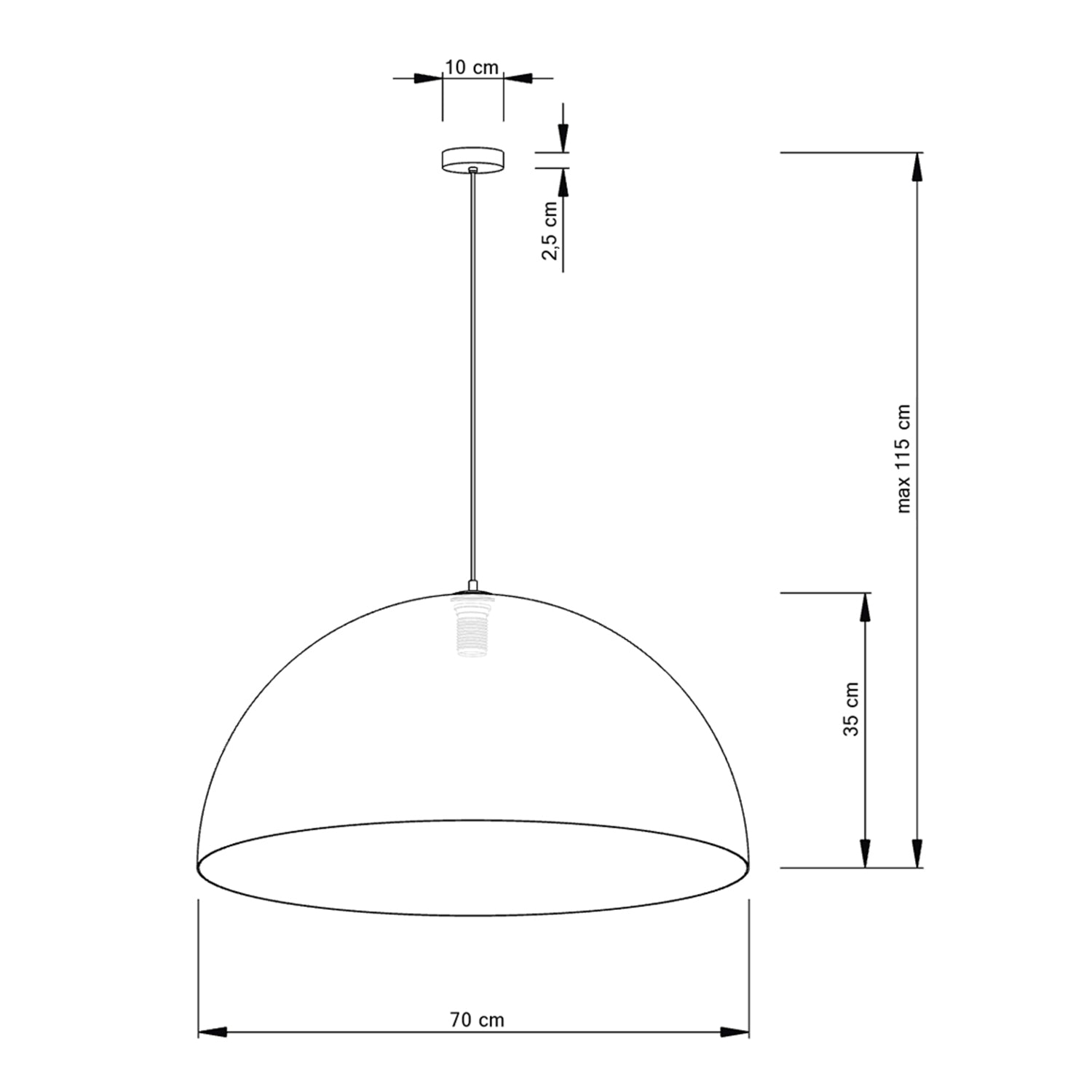 Viseča svetilka Krogla zlata