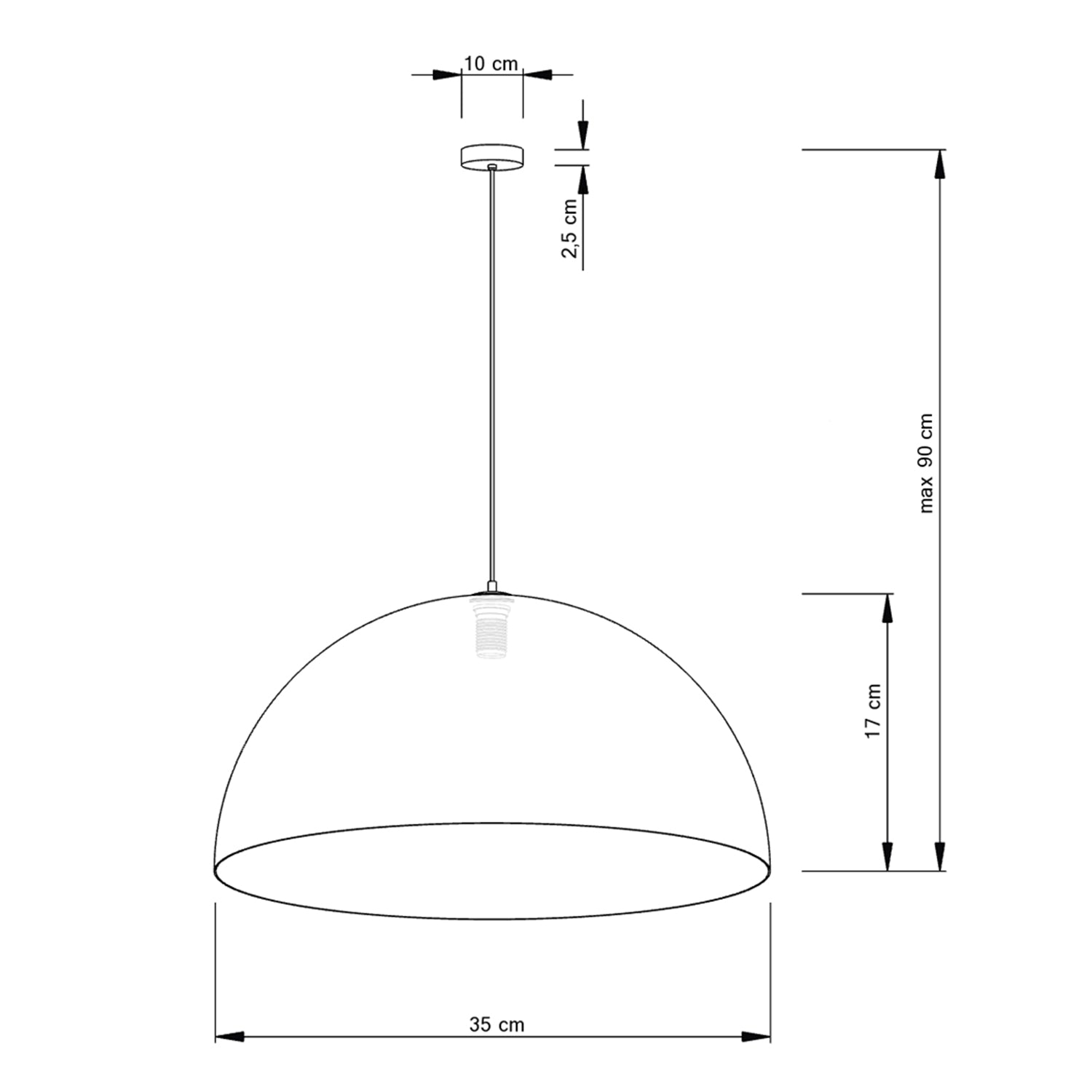 Viseča svetilka Krogla bela