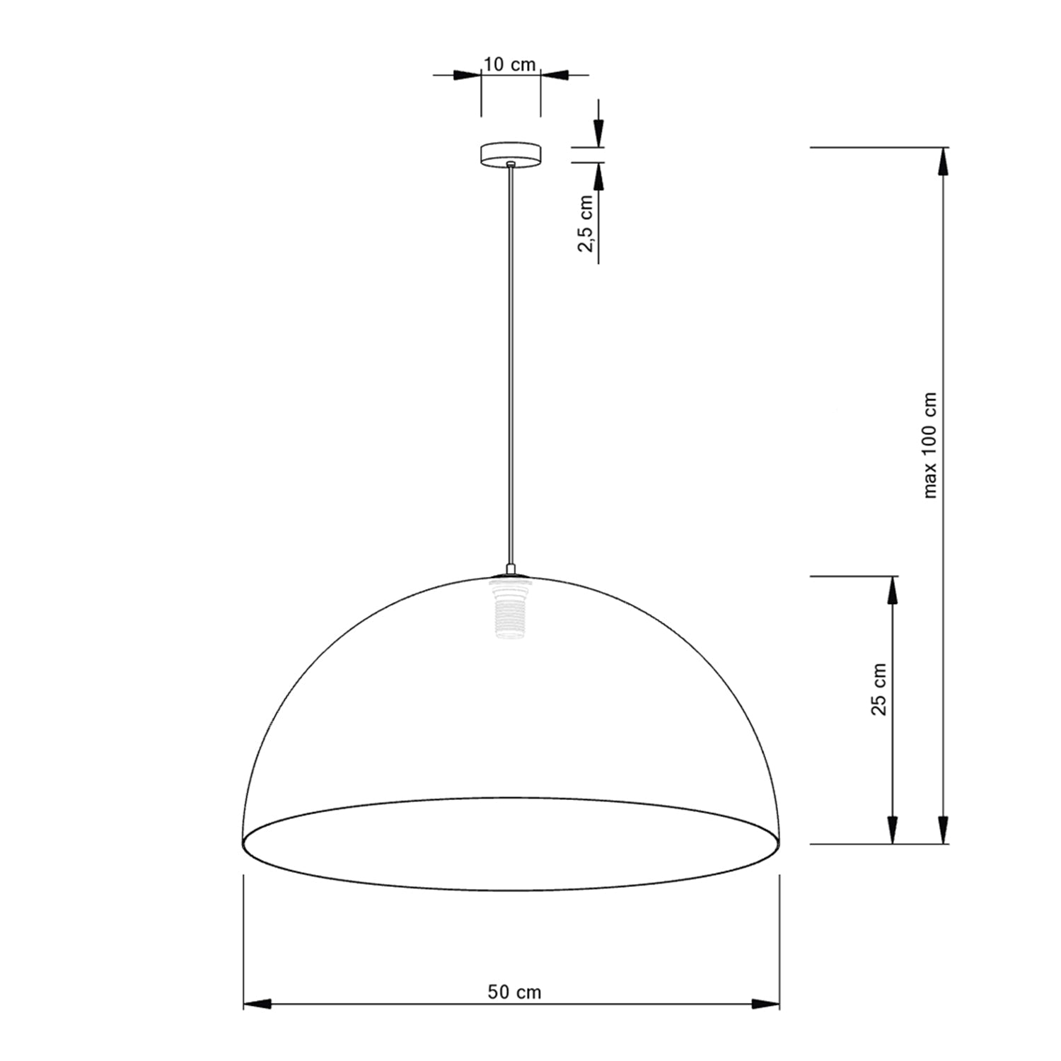 Viseča svetilka Krogla bela