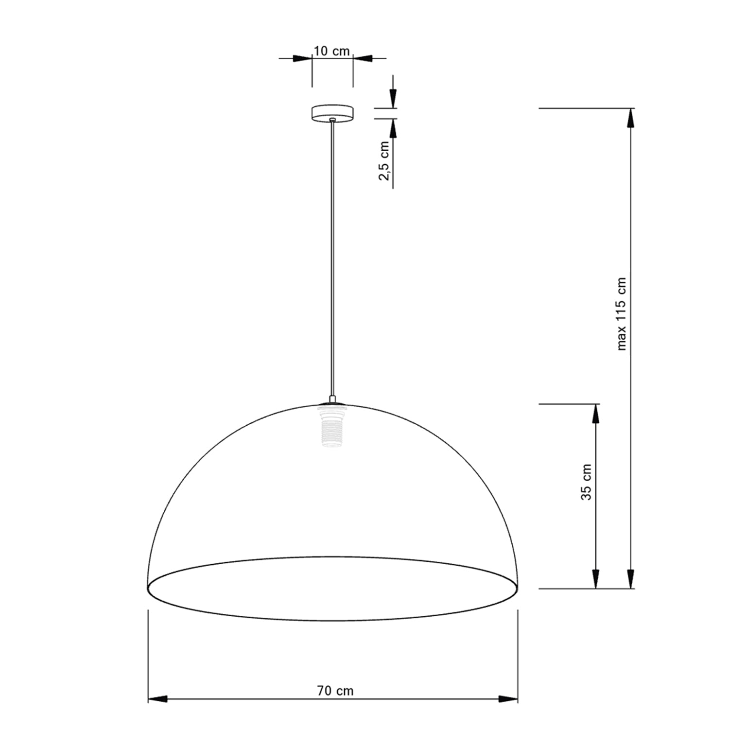 Viseča svetilka Krogla bela
