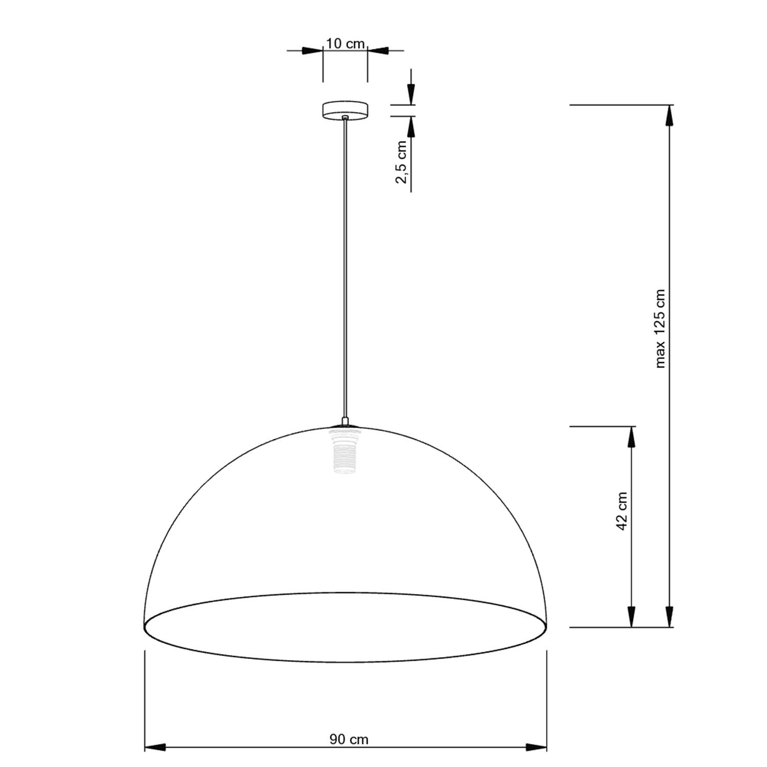 Viseča svetilka Krogla bela