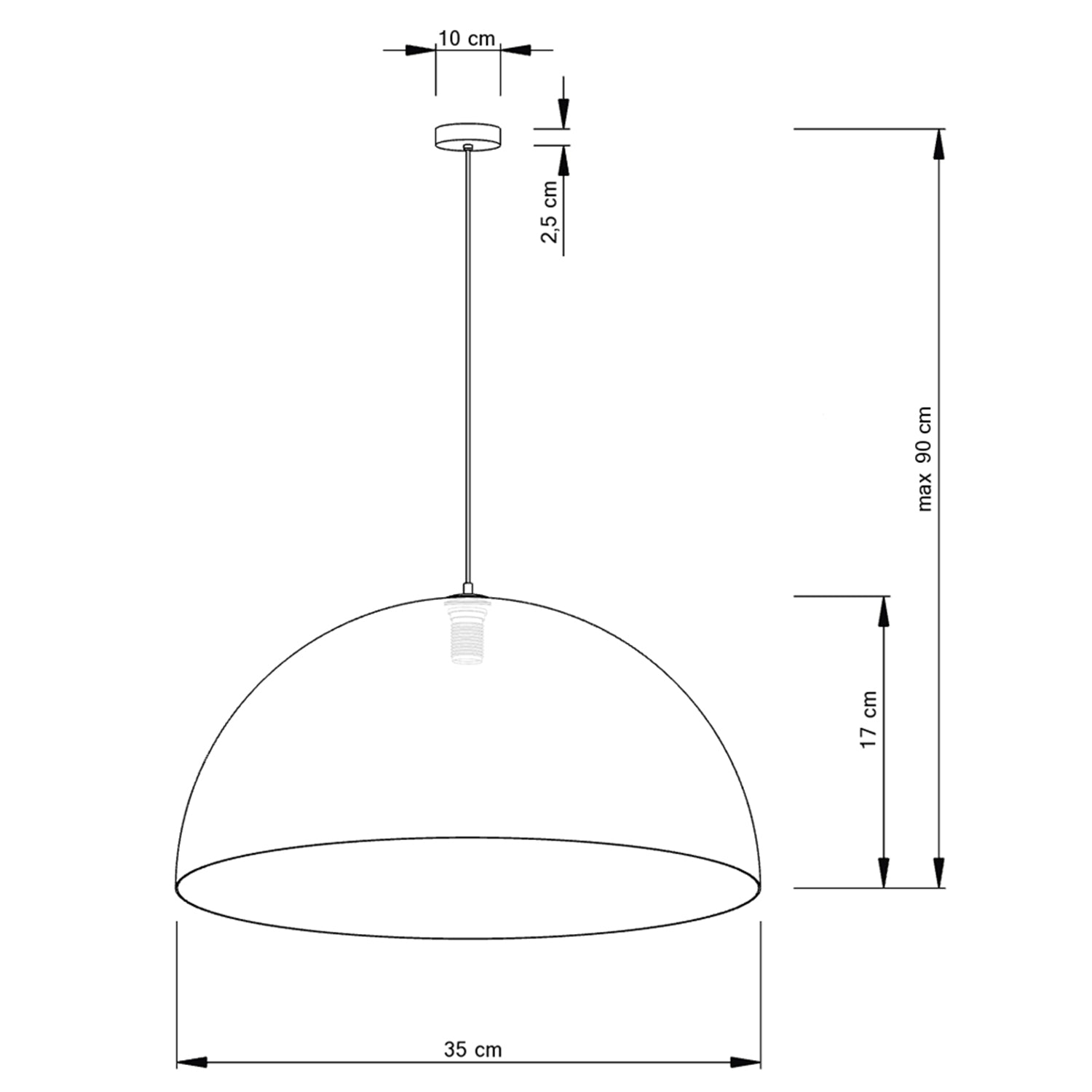 Viseča svetilka Krogla zlata