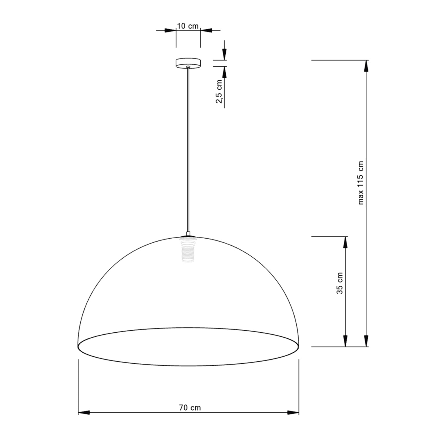 Viseča svetilka Krogla zlata